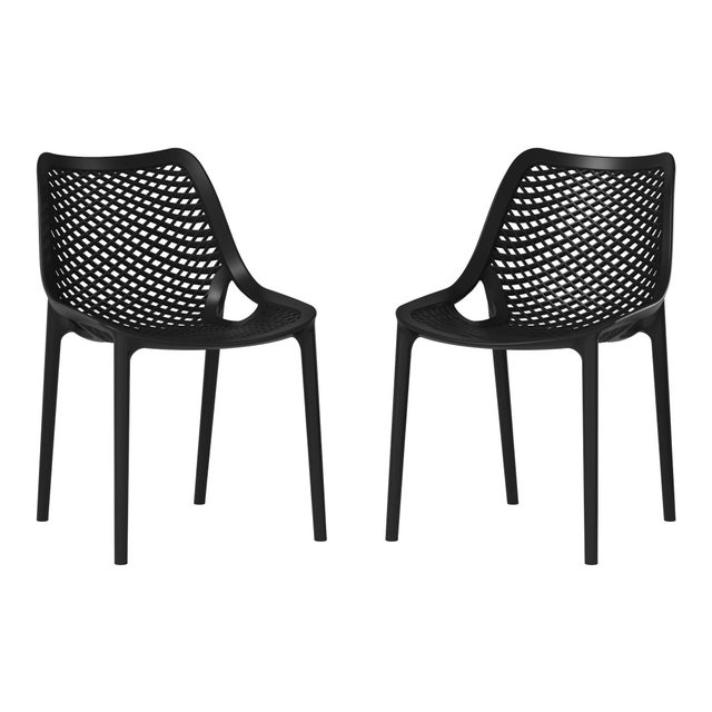 Westin Furniture Rhode Outdoor Dining Chair (Set of 2), Black