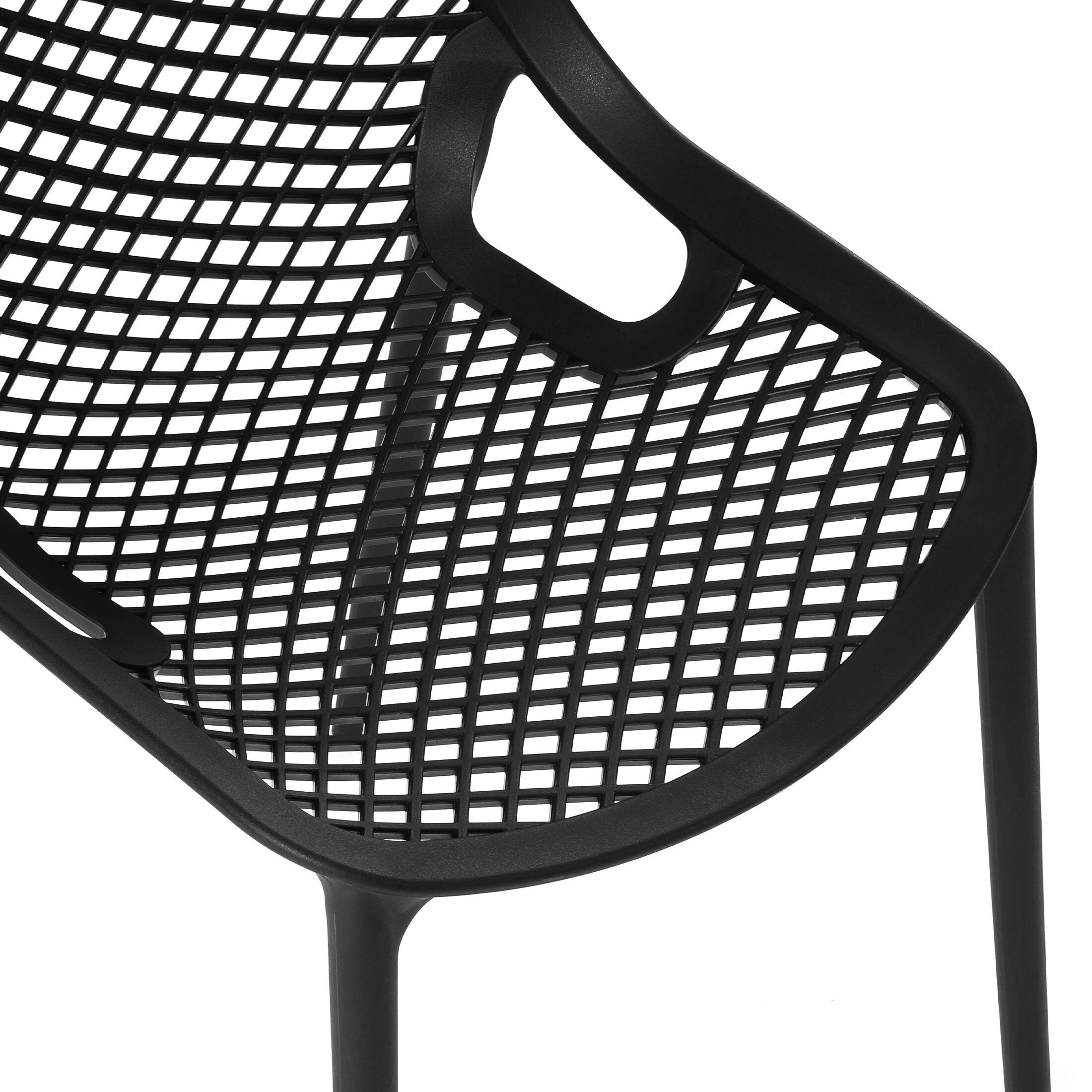 Westin Furniture Rhode Outdoor Dining Chair (Set of 2), Black, large