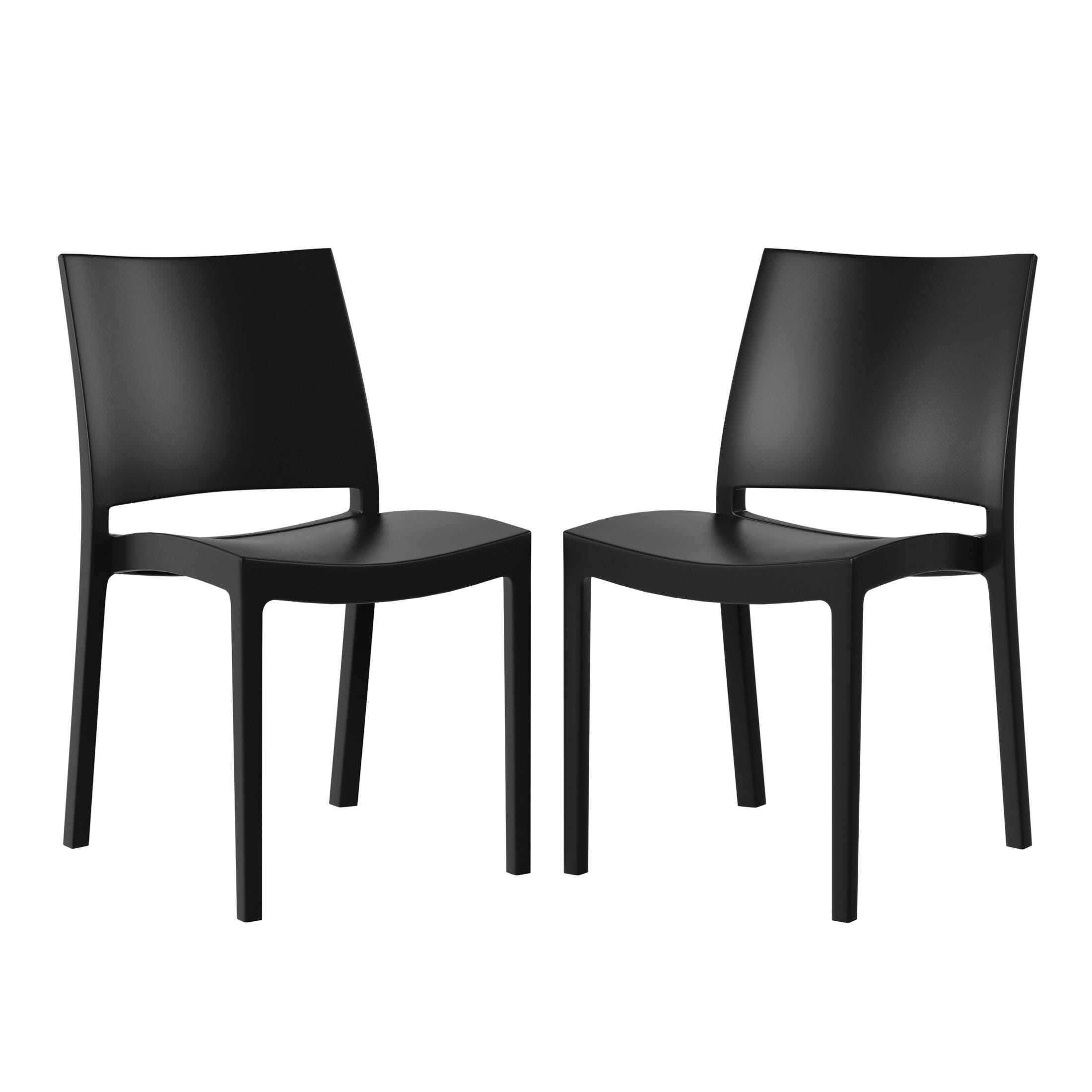 Westin Furniture Marbella Outdoor Dining Chair (Set of 2), Black, large