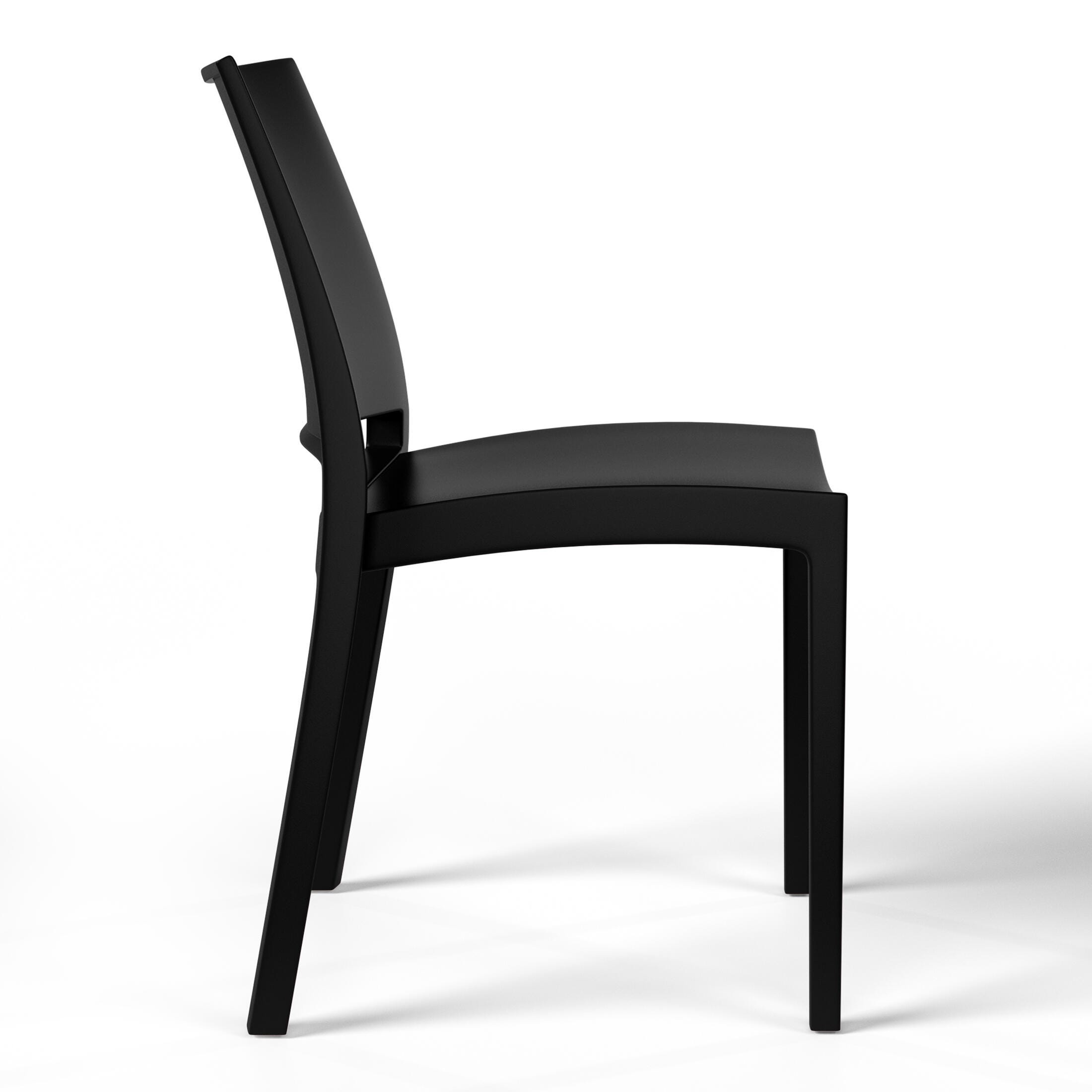 Westin Furniture Marbella Outdoor Dining Chair (Set of 2), Black, large