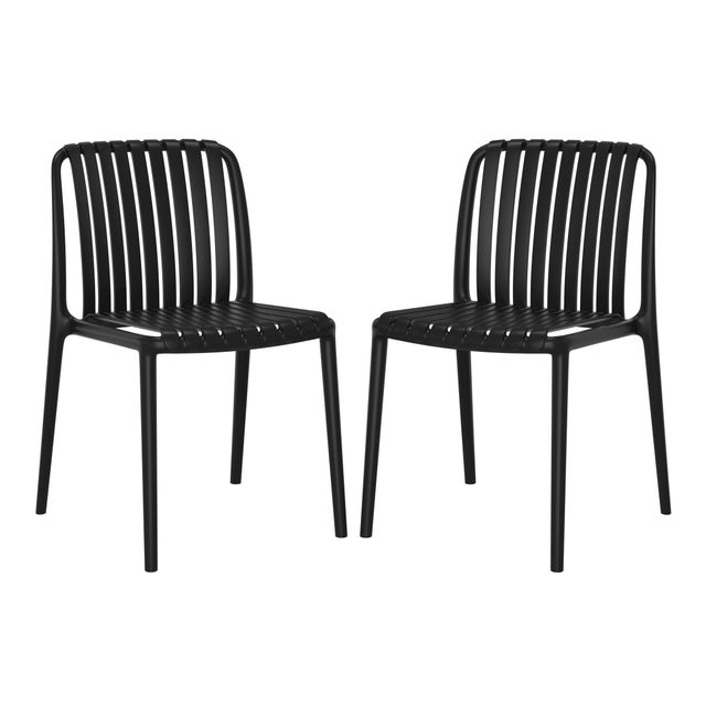 Westin Furniture Harlow Outdoor Dining Chair (Set of 2), Black