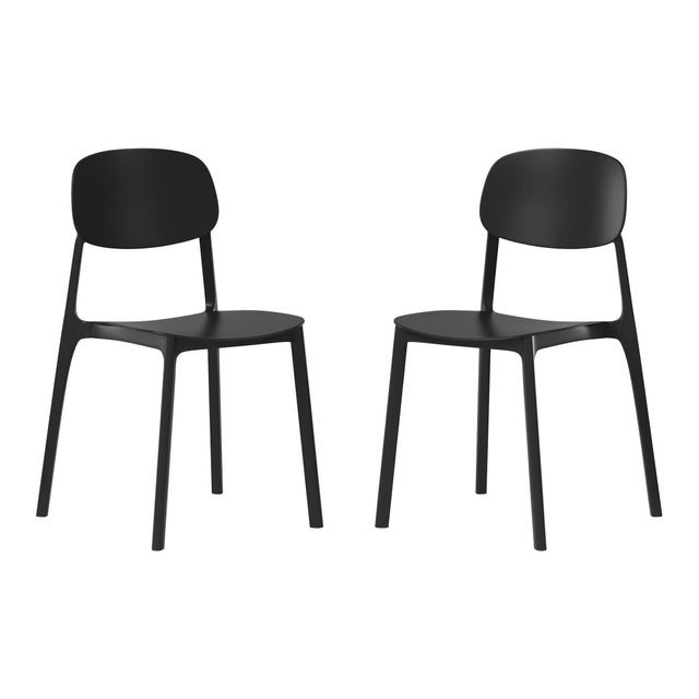 Westin Furniture Sterling Outdoor Dining Chair (Set of 2), Black