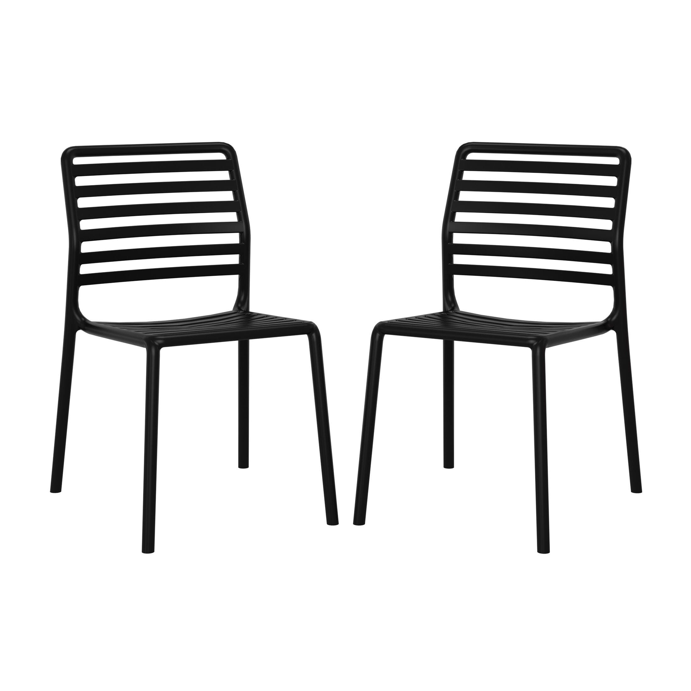 Westin Furniture Juniper Outdoor Dining Chair (Set of 2), Black, large