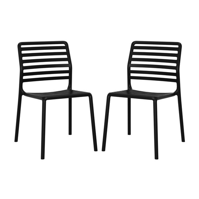 Westin Furniture Juniper Outdoor Dining Chair (Set of 2), Black