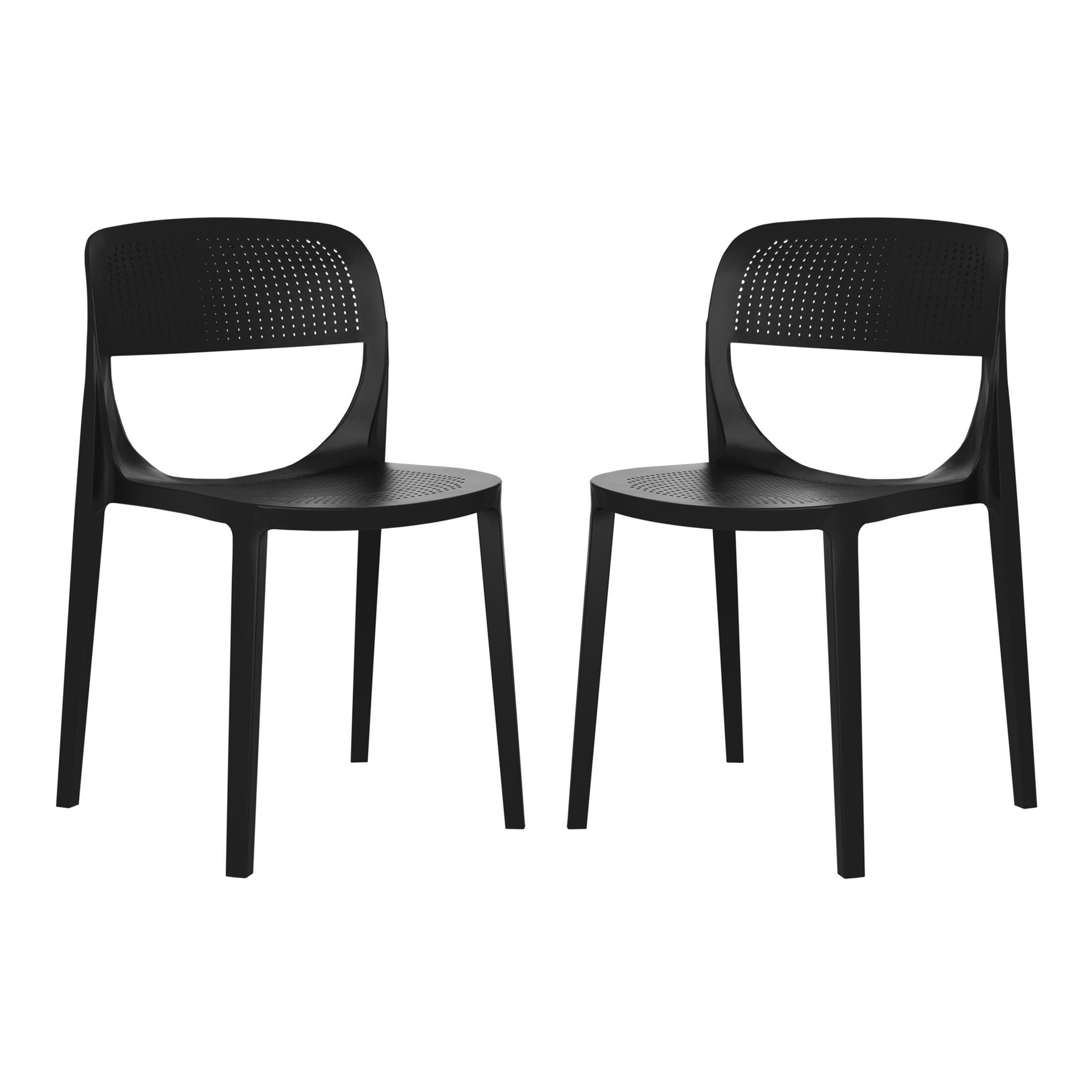 Westin Furniture Valencia Outdoor Dining Chair (Set of 2), Black, large