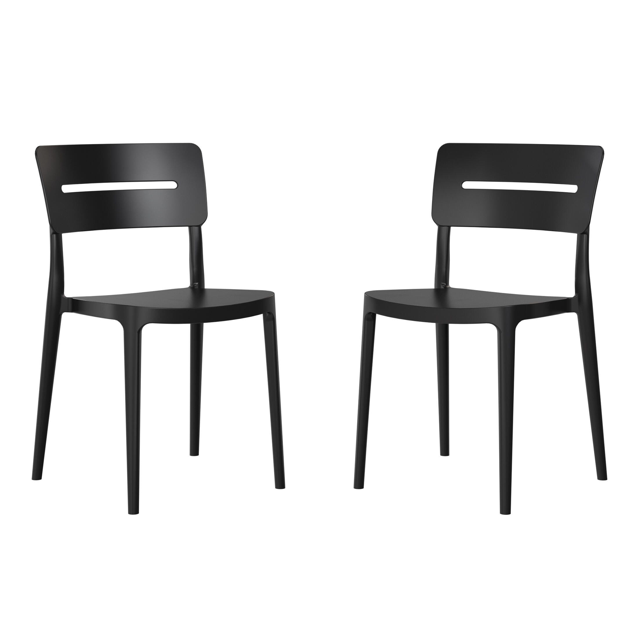 Westin Furniture Meadow Outdoor Dining Chair (Set of 2), Black, large