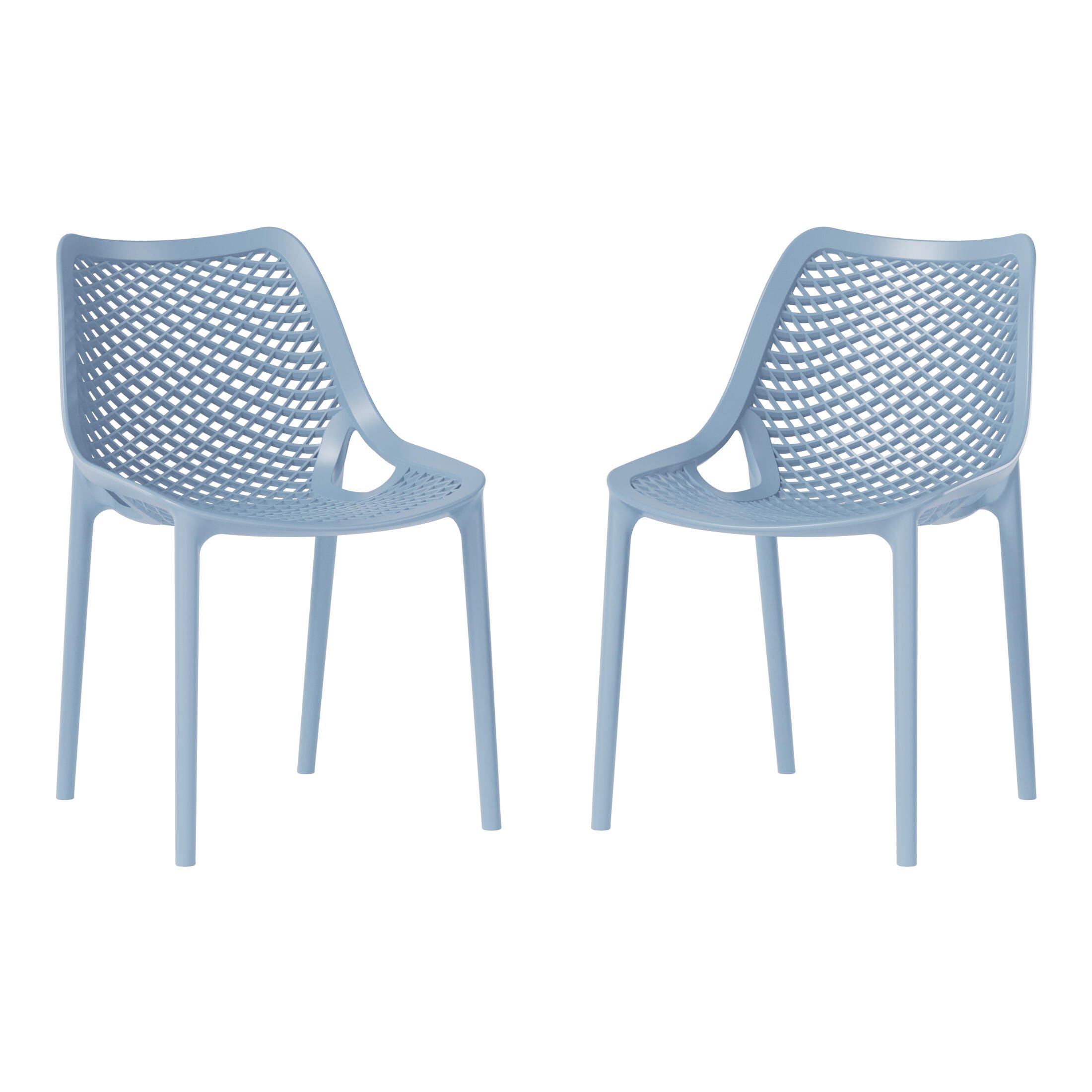 Westin Furniture Rhode Outdoor Dining Chair (Set of 2), French Blue, large
