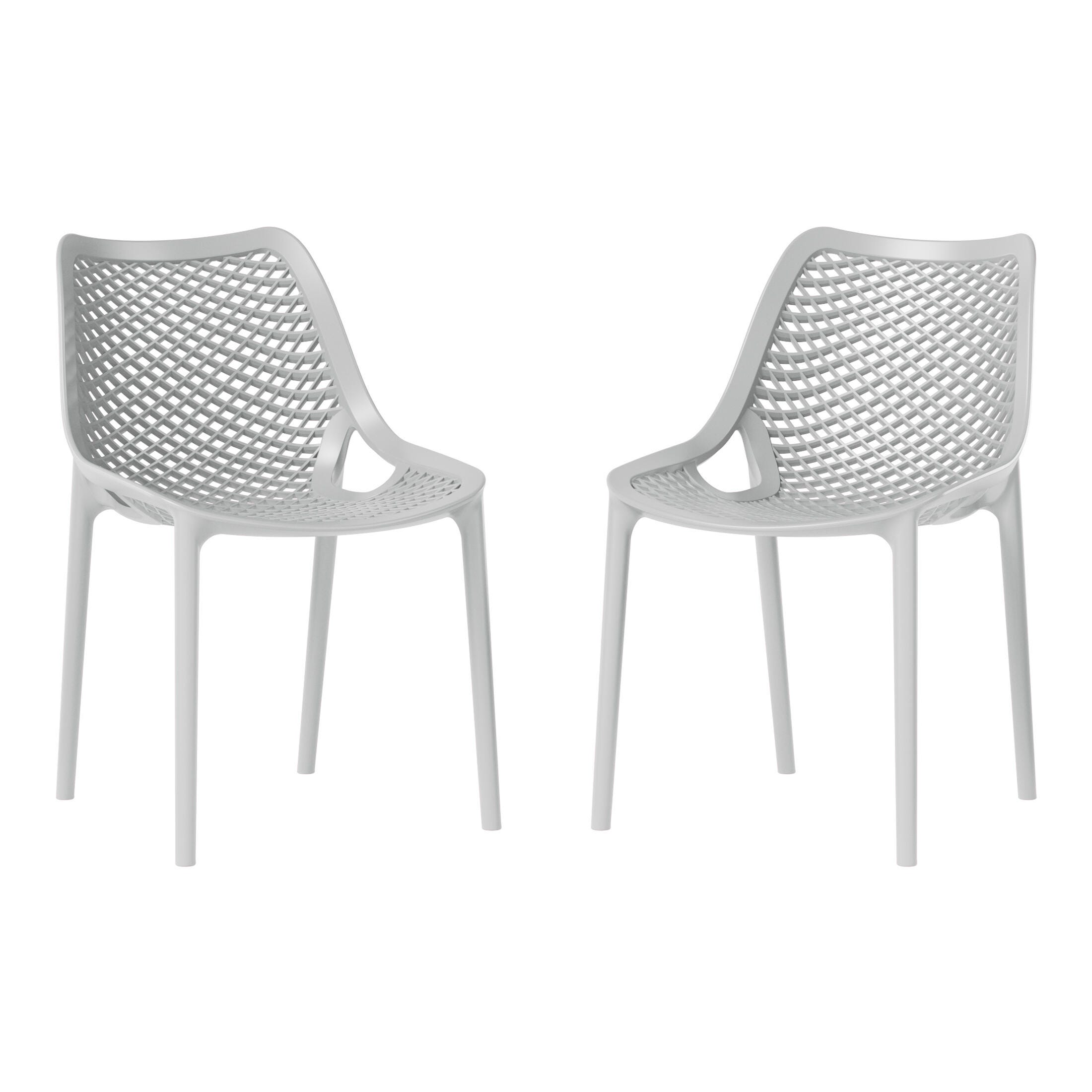 Westin Furniture Rhode Outdoor Dining Chair (Set of 2), Gray, large