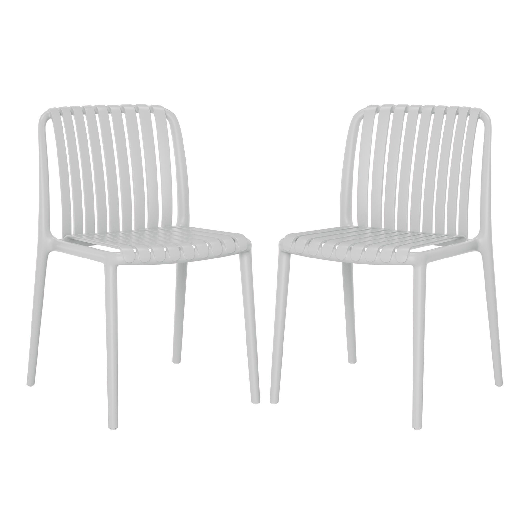 Westin Furniture Harlow Outdoor Dining Chair (Set of 2), Gray, large