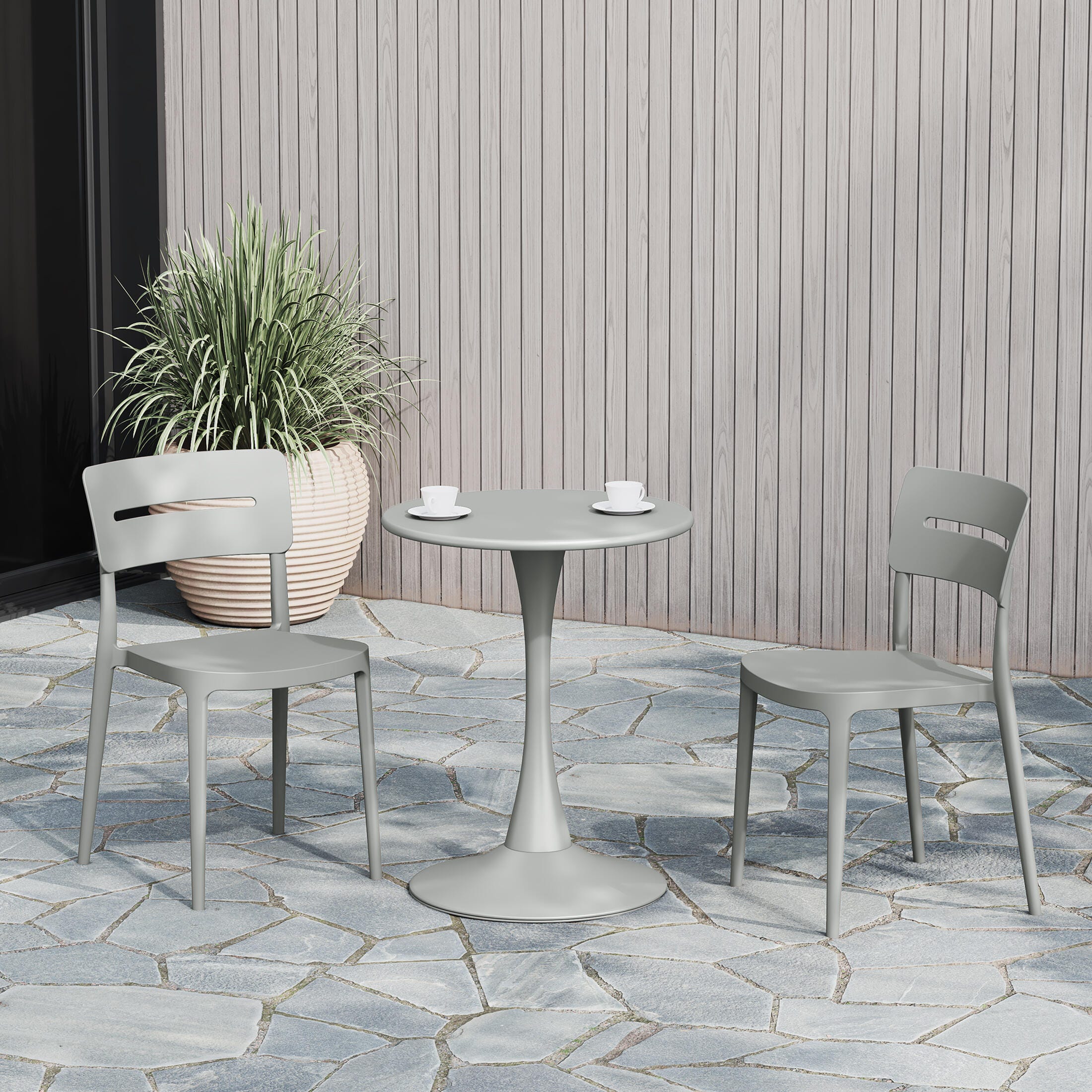 Westin Furniture Meadow Outdoor Dining Chair (Set of 2), Gray, rollover