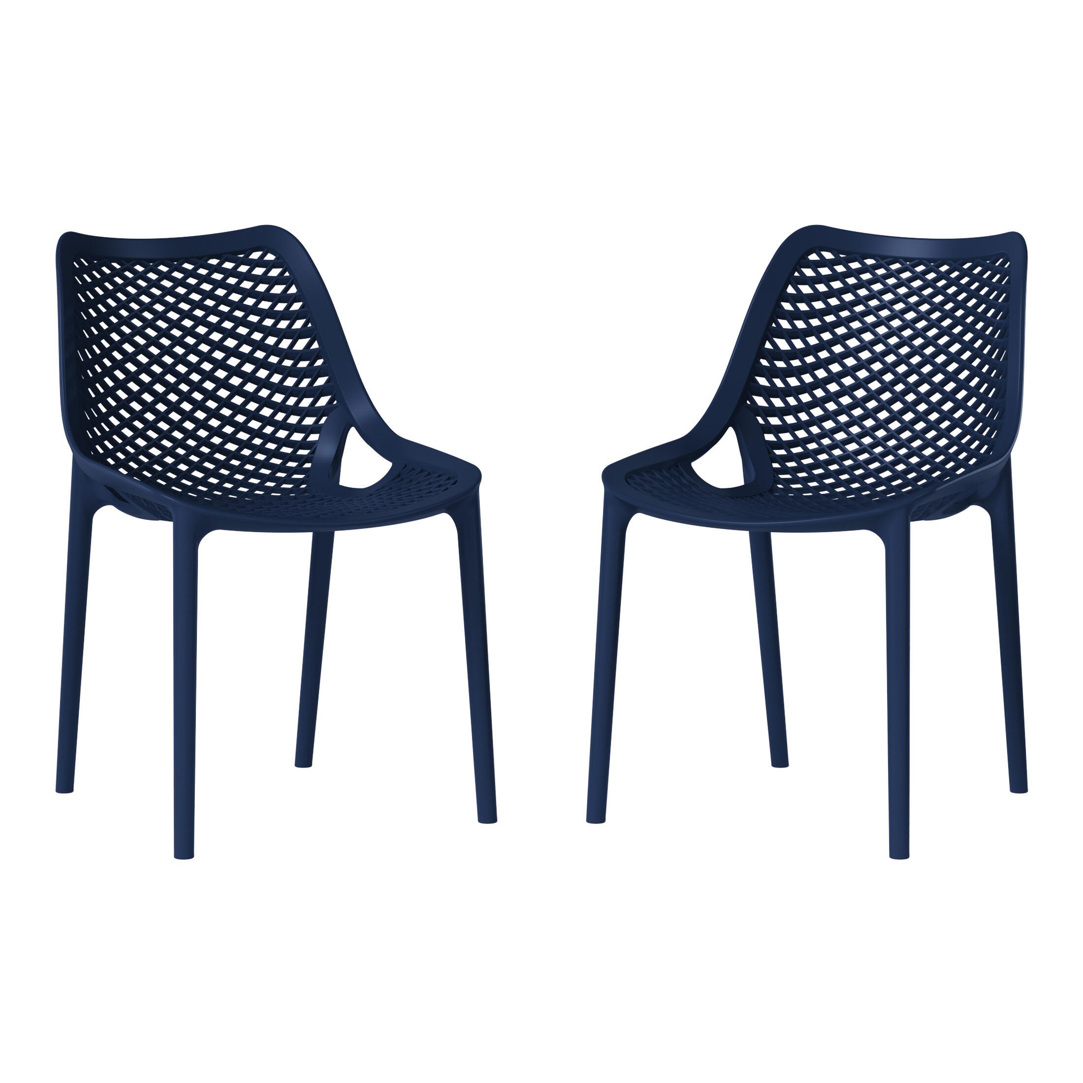 Westin Furniture Rhode Outdoor Dining Chair (Set of 2), Navy Blue, large