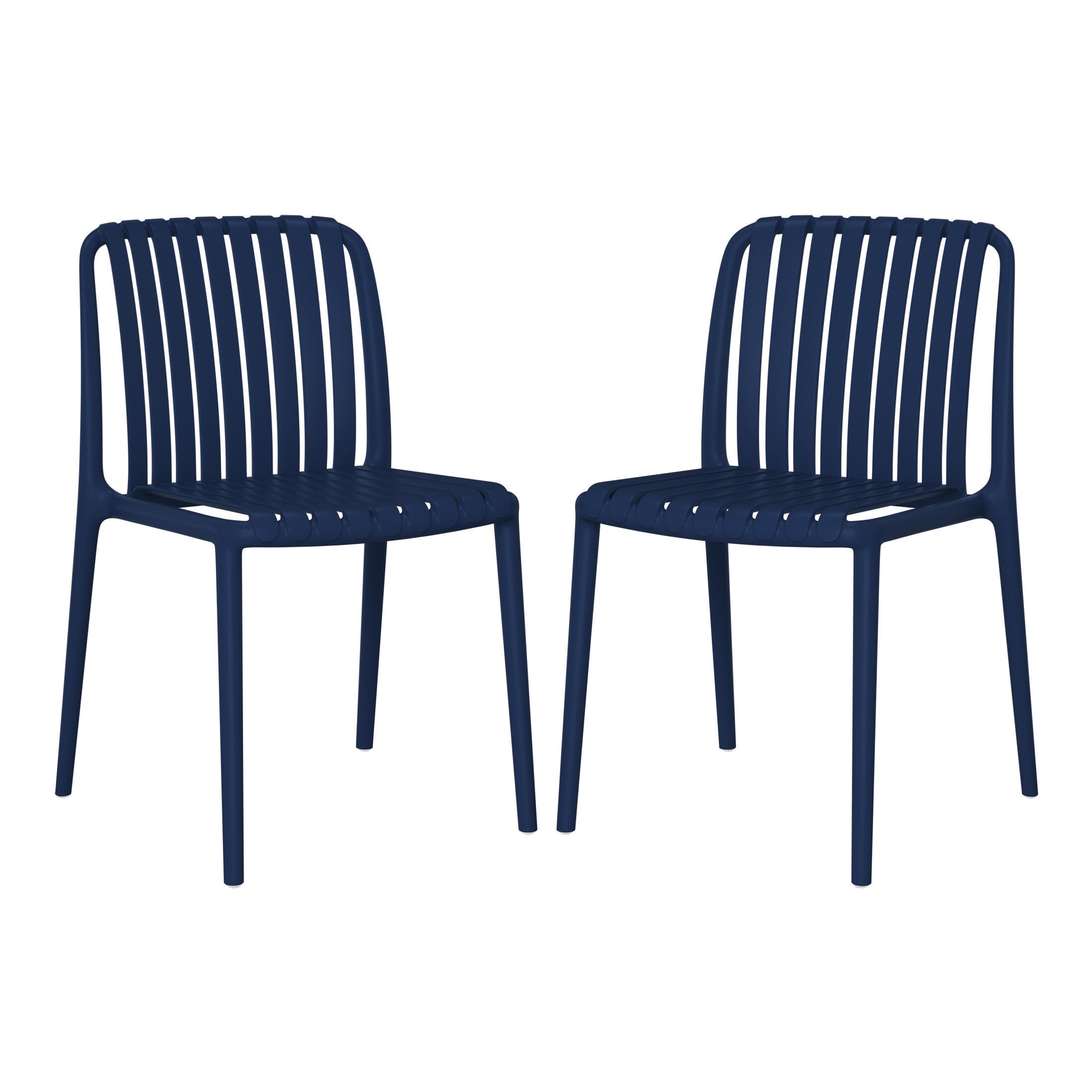 Westin Furniture Harlow Outdoor Dining Chair (Set of 2), Navy Blue, large