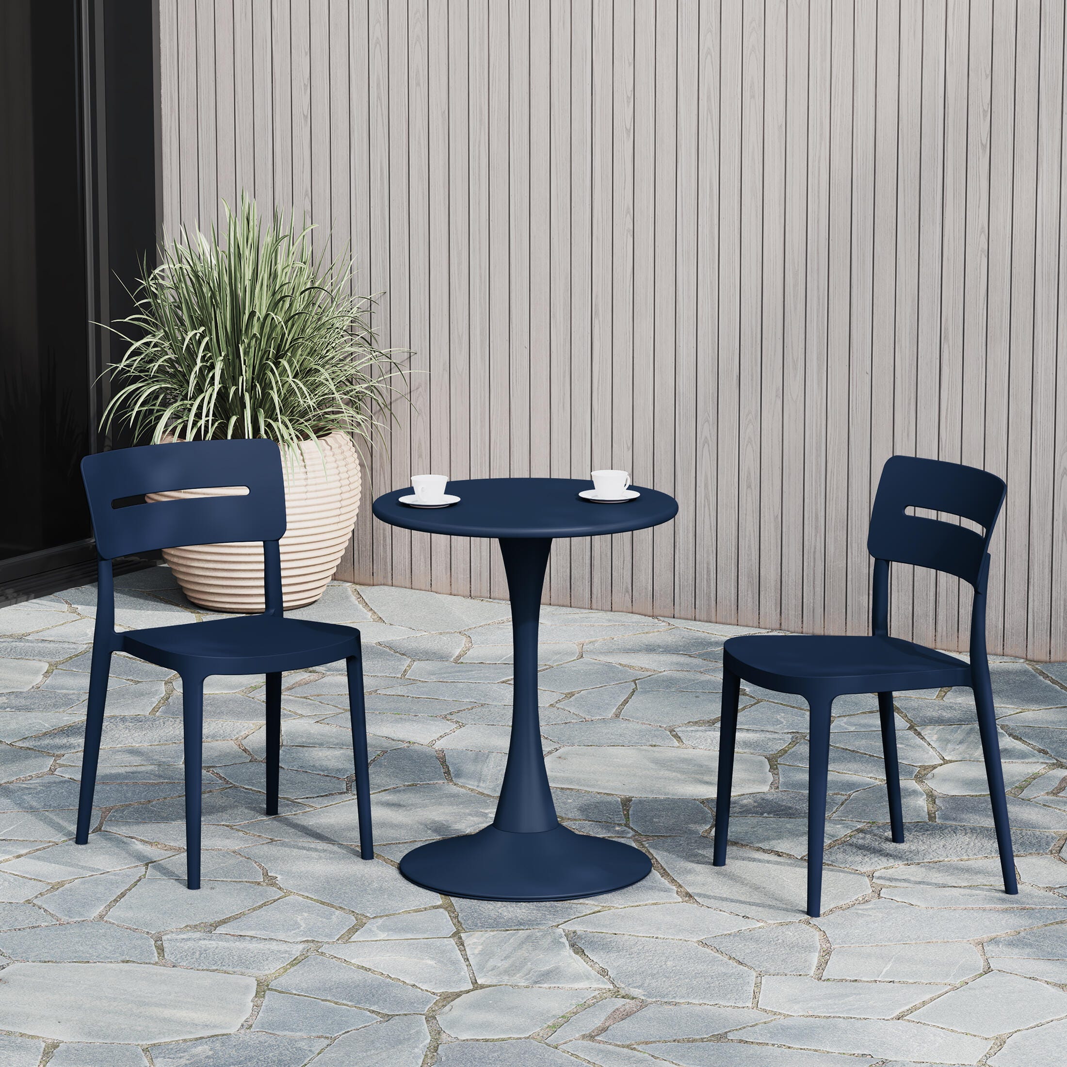 Westin Furniture Meadow Outdoor Dining Chair (Set of 2), Navy Blue, rollover