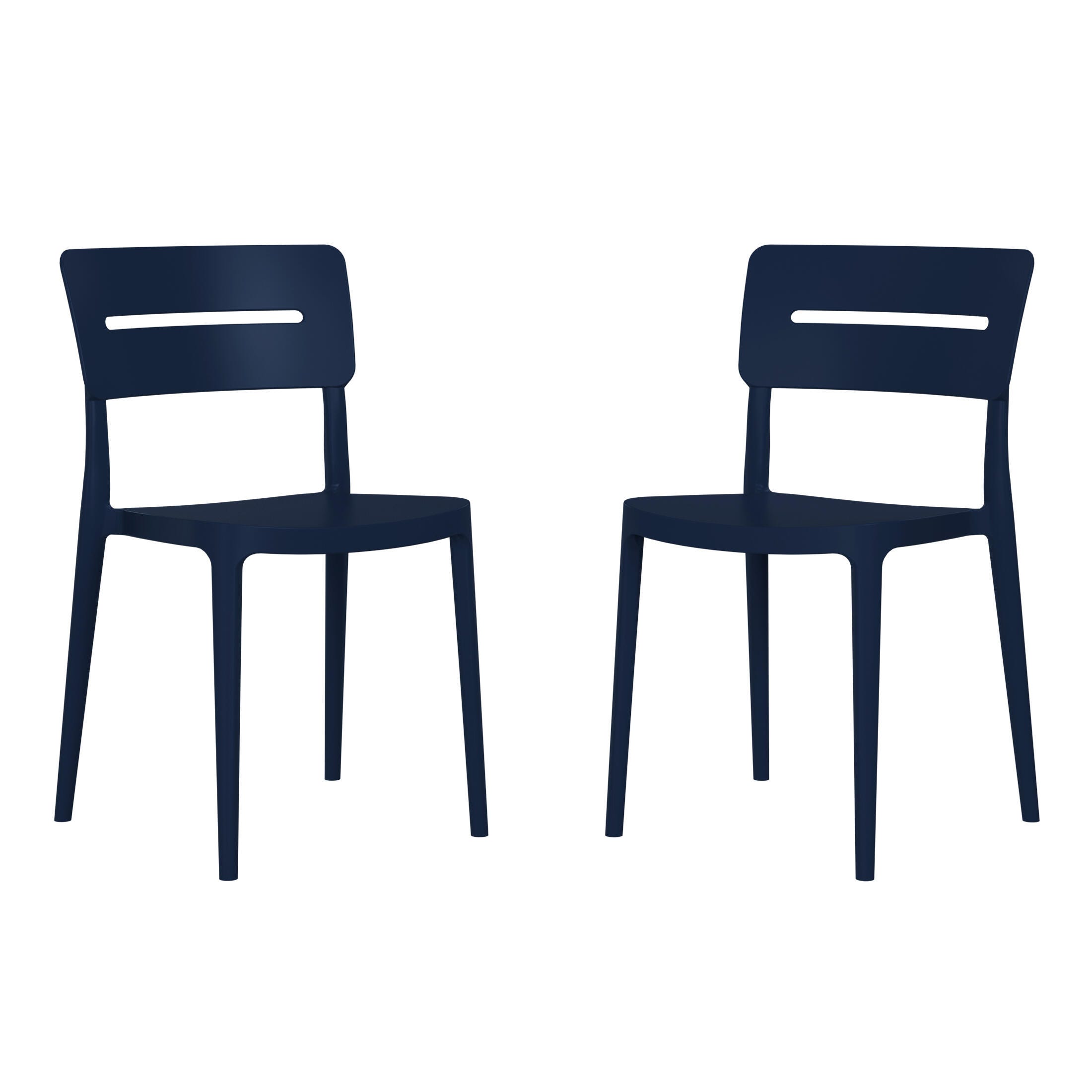 Westin Furniture Meadow Outdoor Dining Chair (Set of 2), Navy Blue, large