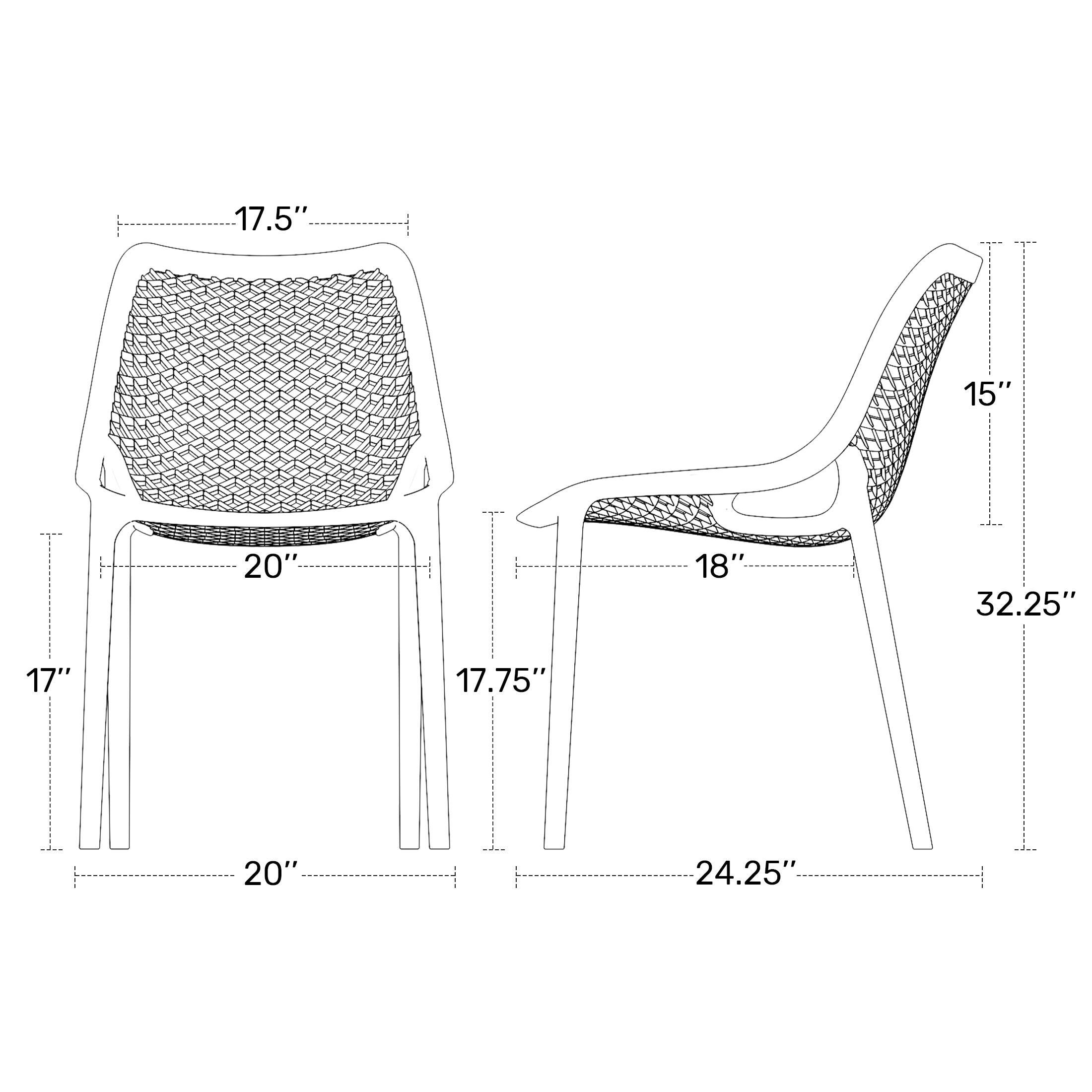 Westin Furniture Rhode Outdoor Dining Chair (Set of 2), Olive Green, large