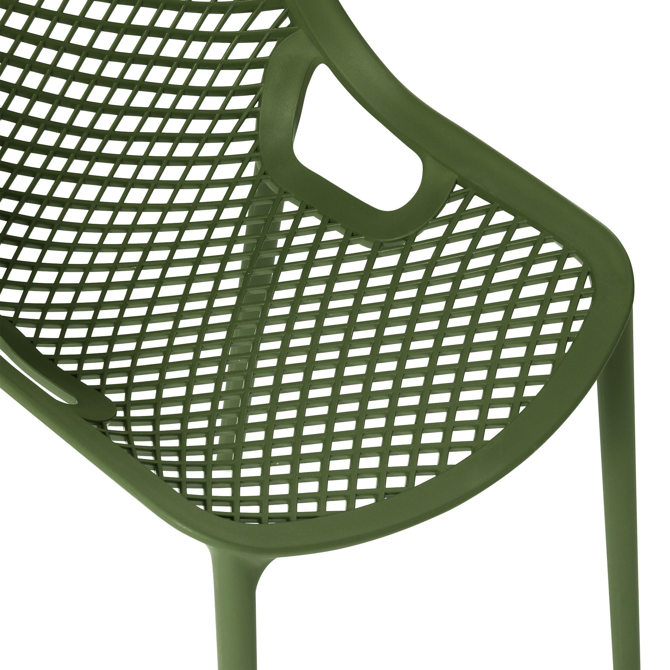 Westin Furniture Rhode Outdoor Dining Chair (Set of 2), Olive Green, large