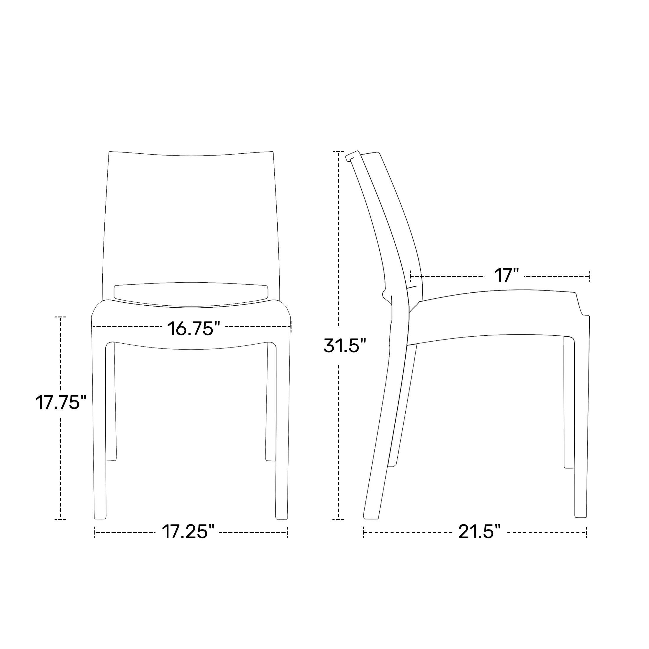 Westin Furniture Marbella Outdoor Dining Chair (Set of 2), Olive Green, large
