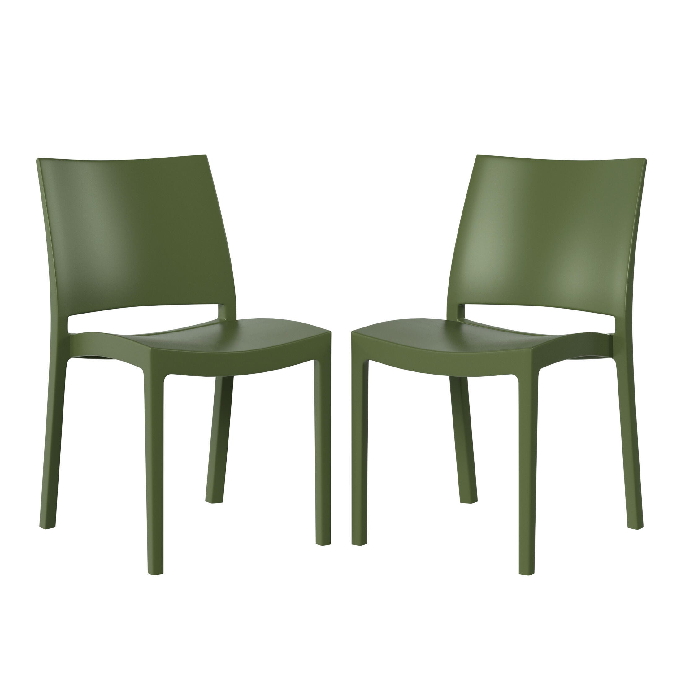 Westin Furniture Marbella Outdoor Dining Chair (Set of 2), Olive Green, large