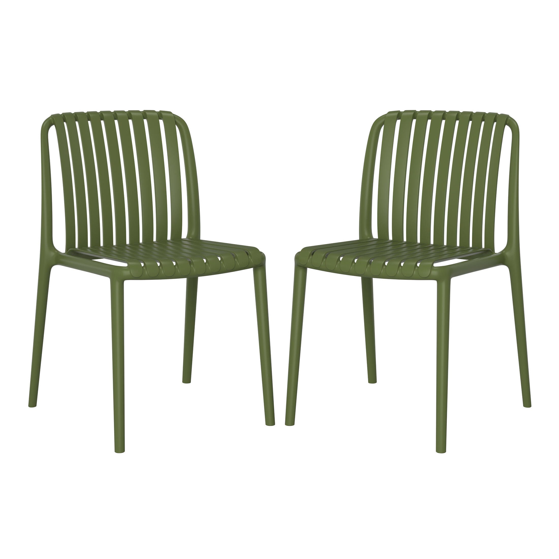 Westin Furniture Harlow Outdoor Dining Chair (Set of 2), Olive Green, large