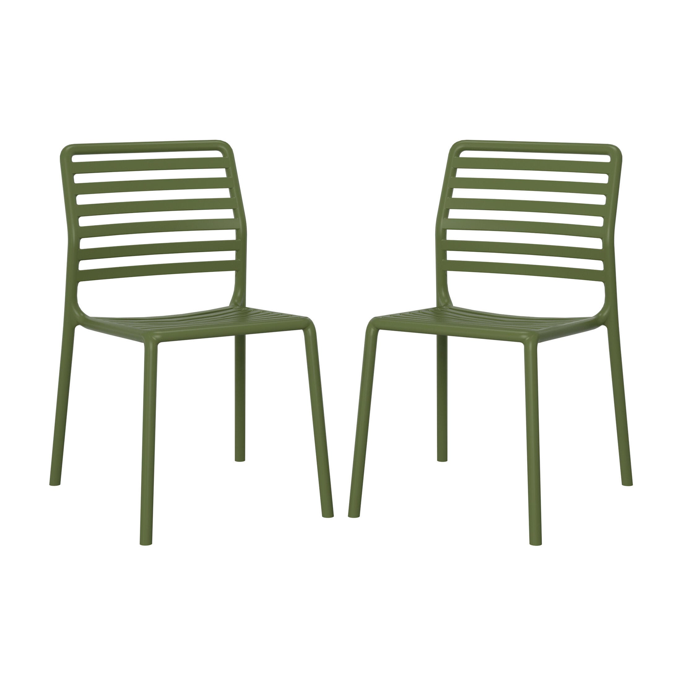 Westin Furniture Juniper Outdoor Dining Chair (Set of 2), Olive Green, large