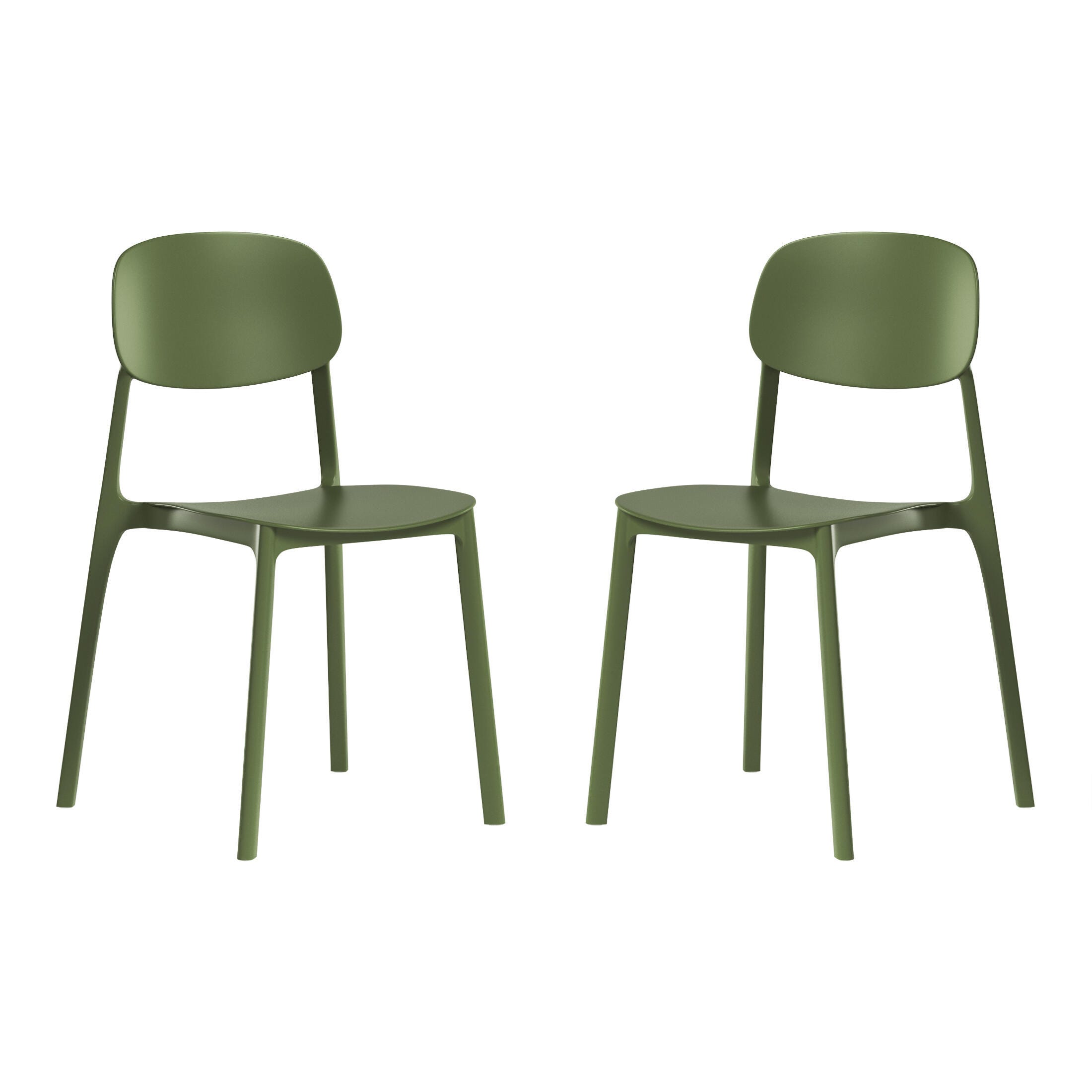 Westin Furniture Sterling Outdoor Dining Chair (Set of 2), Olive Green, large