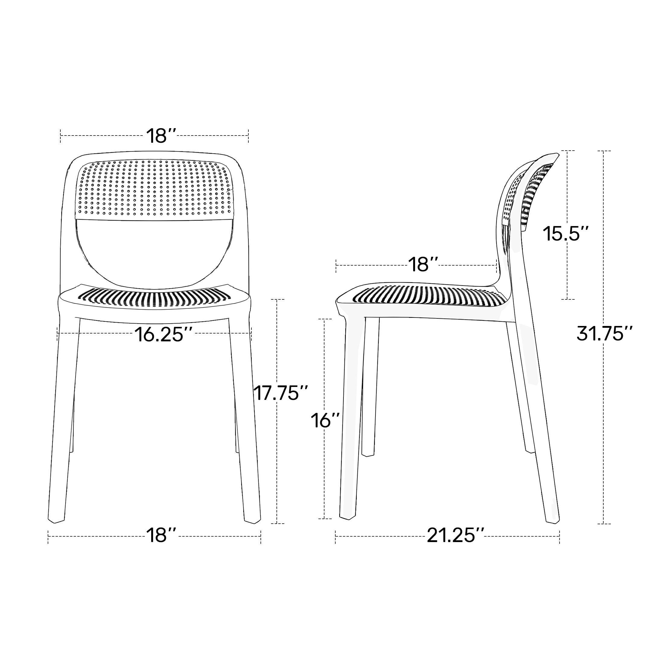 Westin Furniture Valencia Outdoor Dining Chair (Set of 2), Olive Green, large