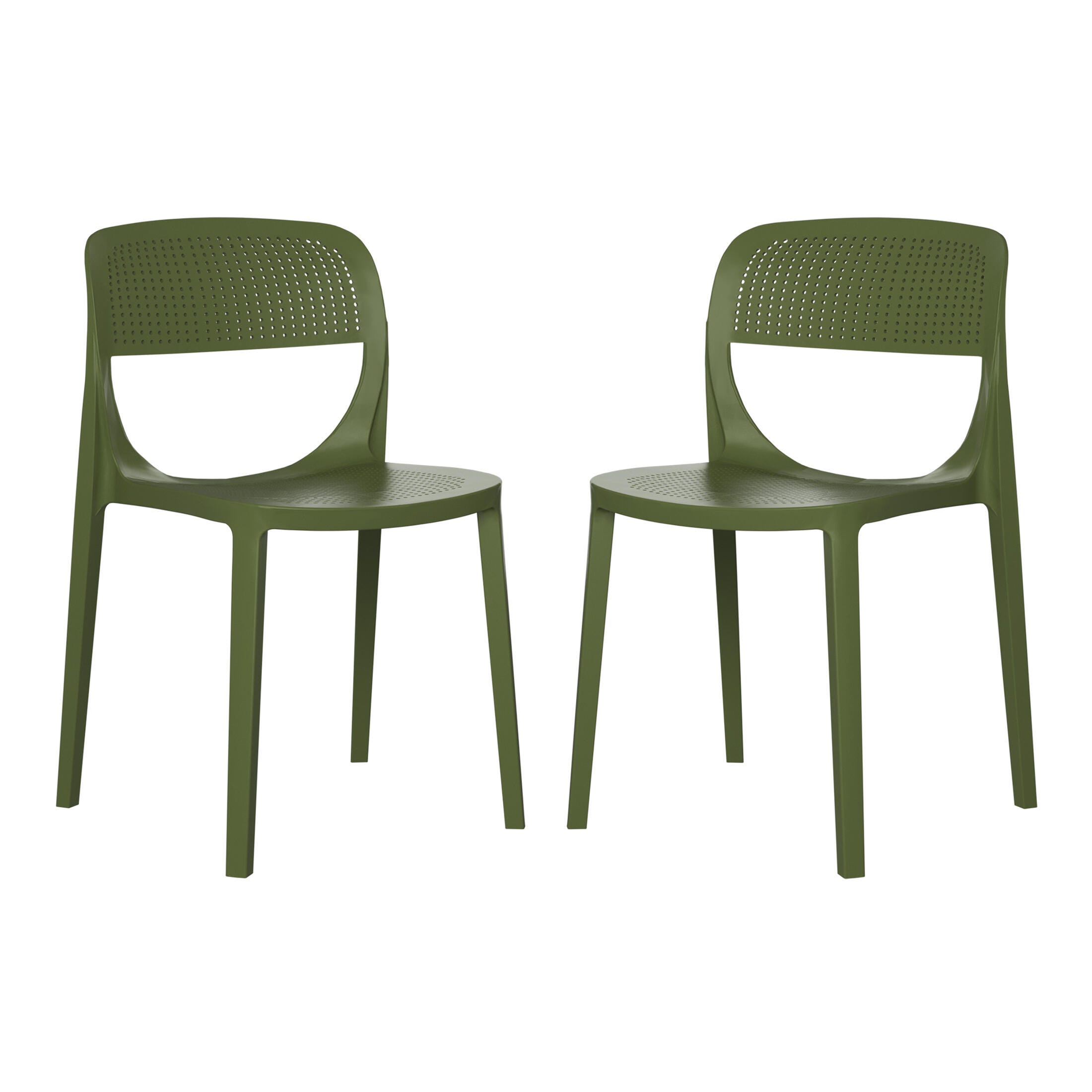 Westin Furniture Valencia Outdoor Dining Chair (Set of 2), Olive Green, large