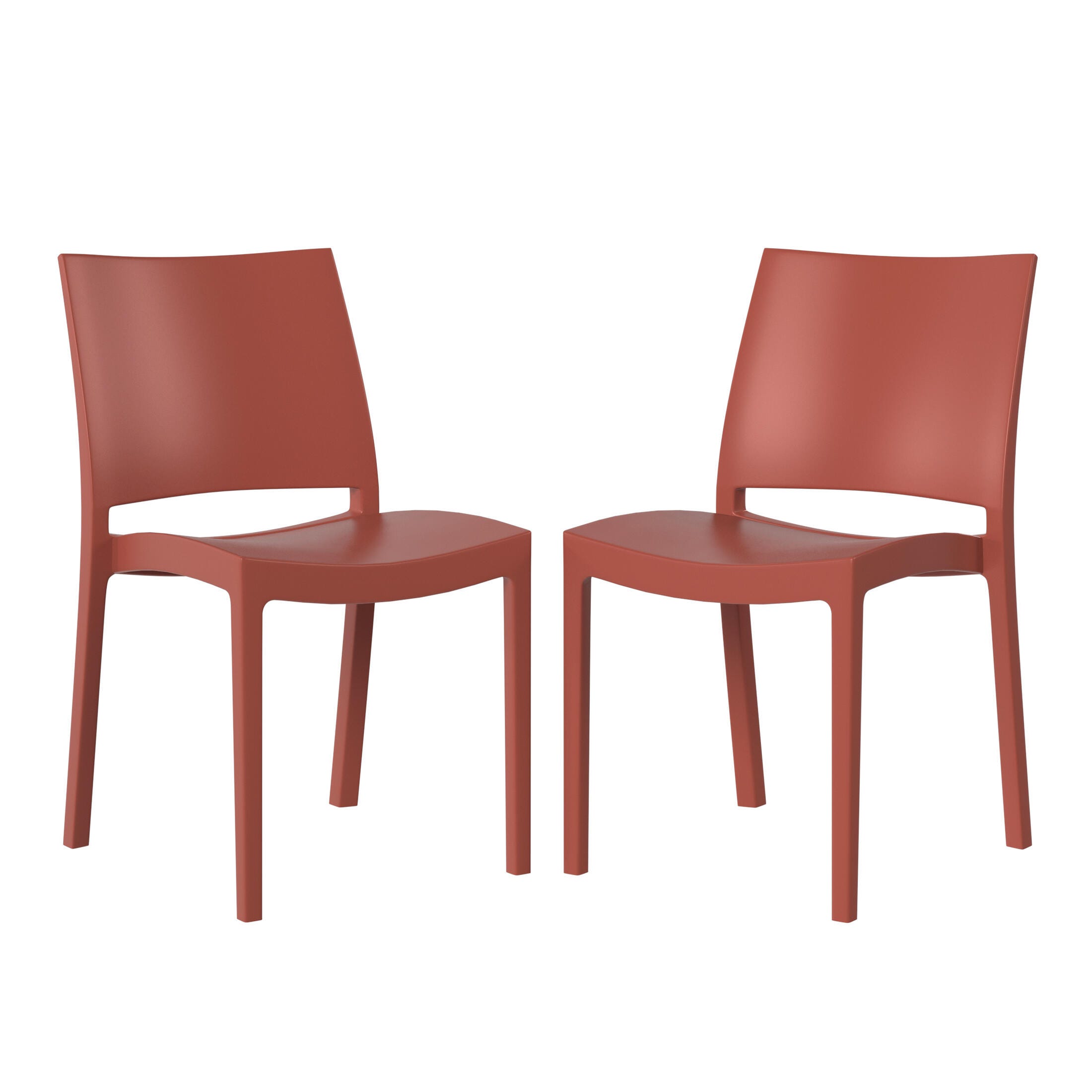 Westin Furniture Marbella Outdoor Dining Chair (Set of 2), Red, large
