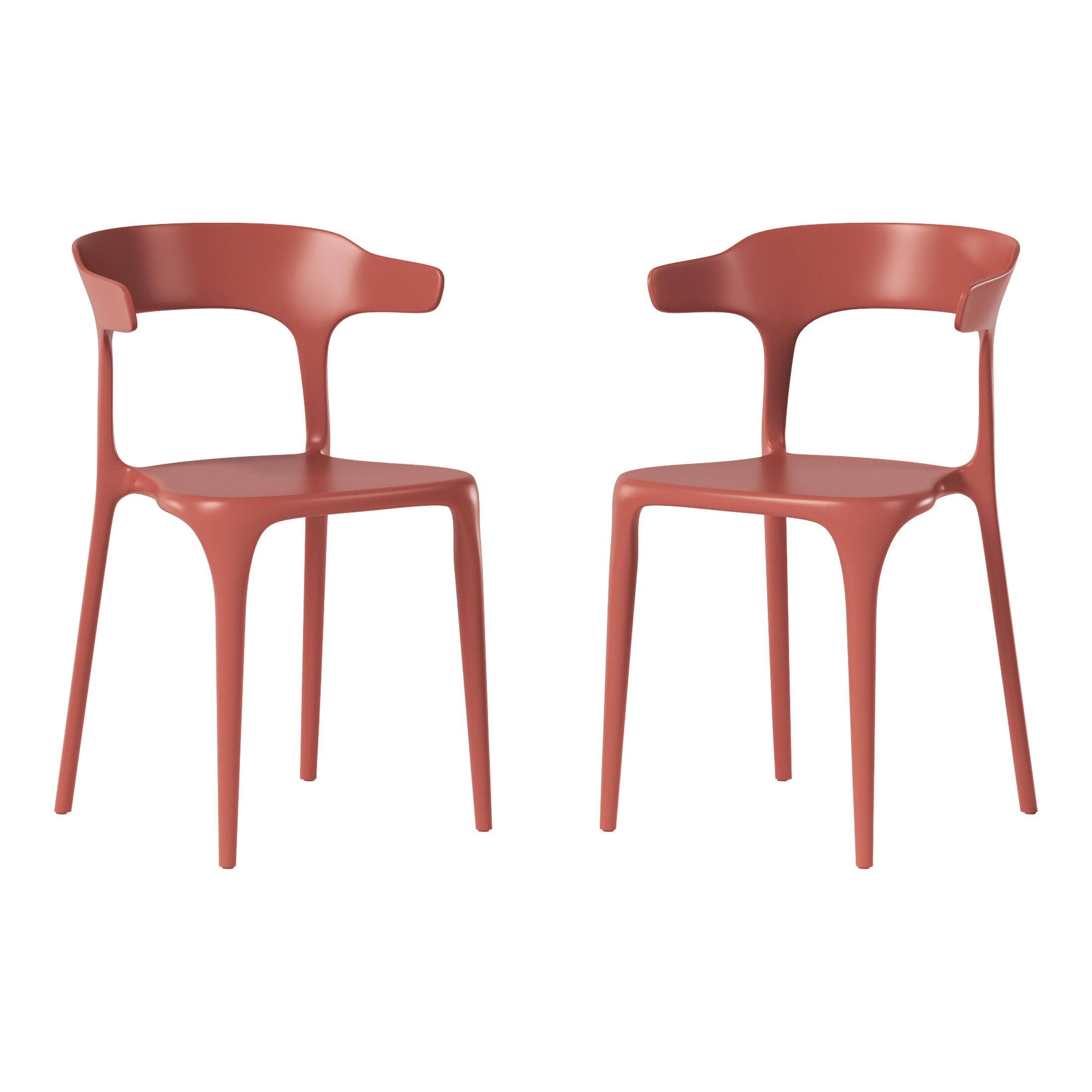 Westin Furniture Marina Outdoor Dining Chair (Set of 2), Red, large