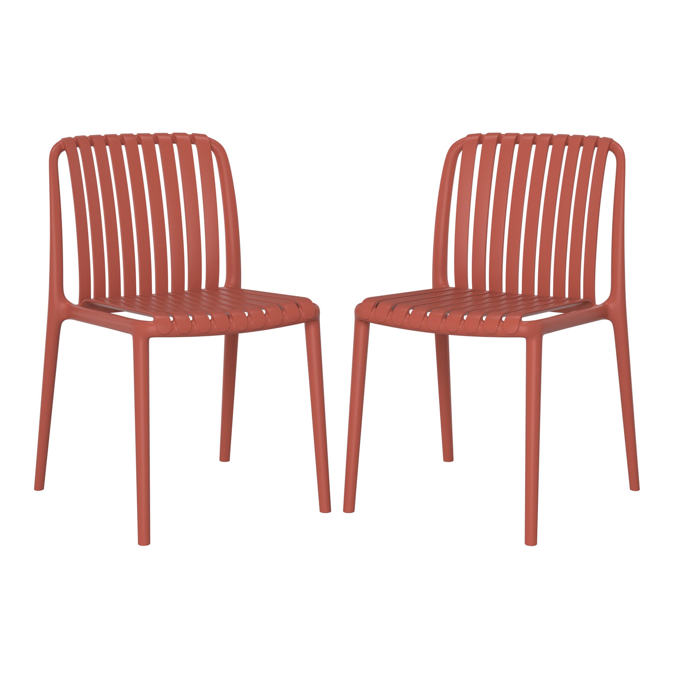 Westin Furniture Harlow Outdoor Dining Chair (Set of 2), Red, large