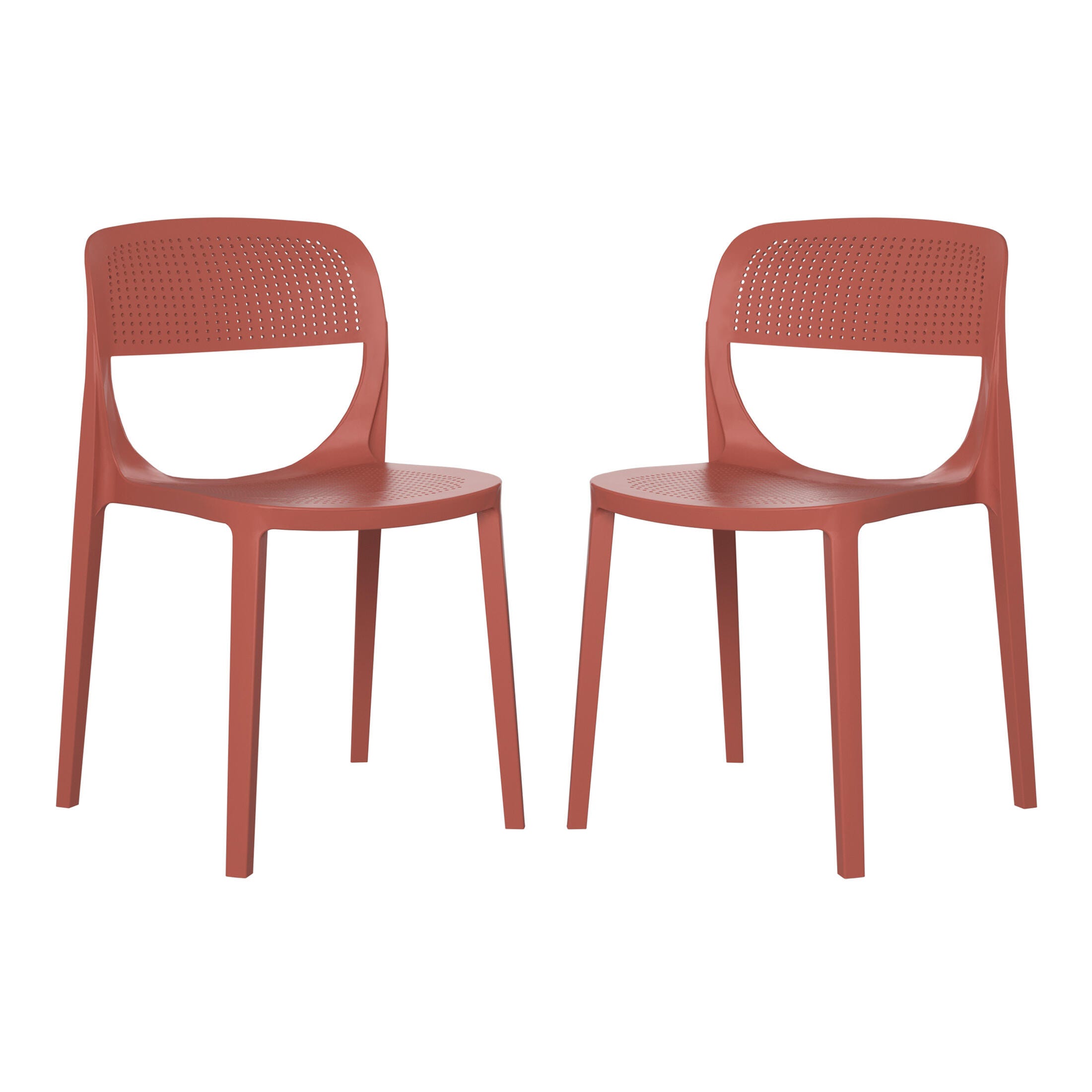 Westin Furniture Valencia Outdoor Dining Chair (Set of 2), Red, large