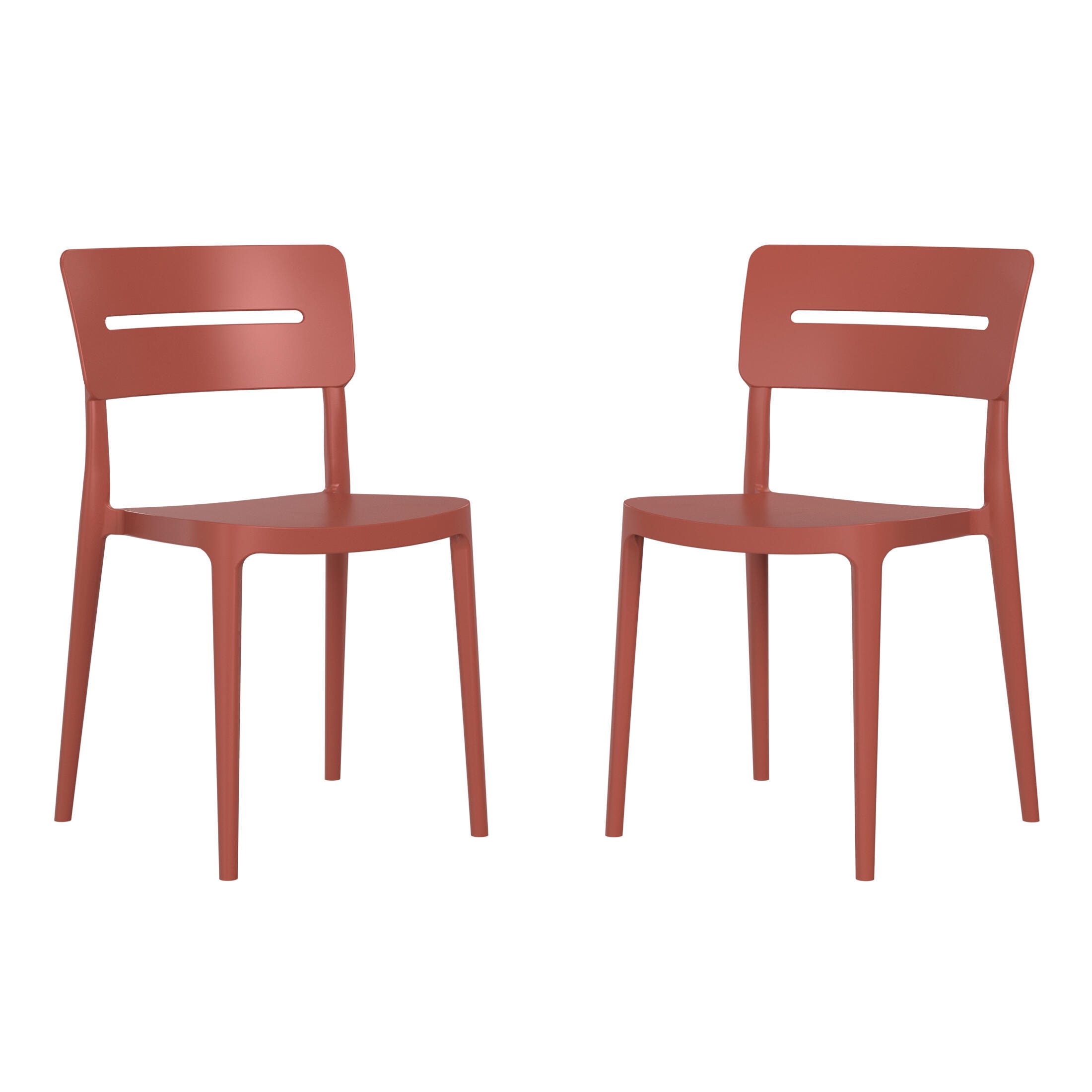 Westin Furniture Meadow Outdoor Dining Chair (Set of 2), Red, large