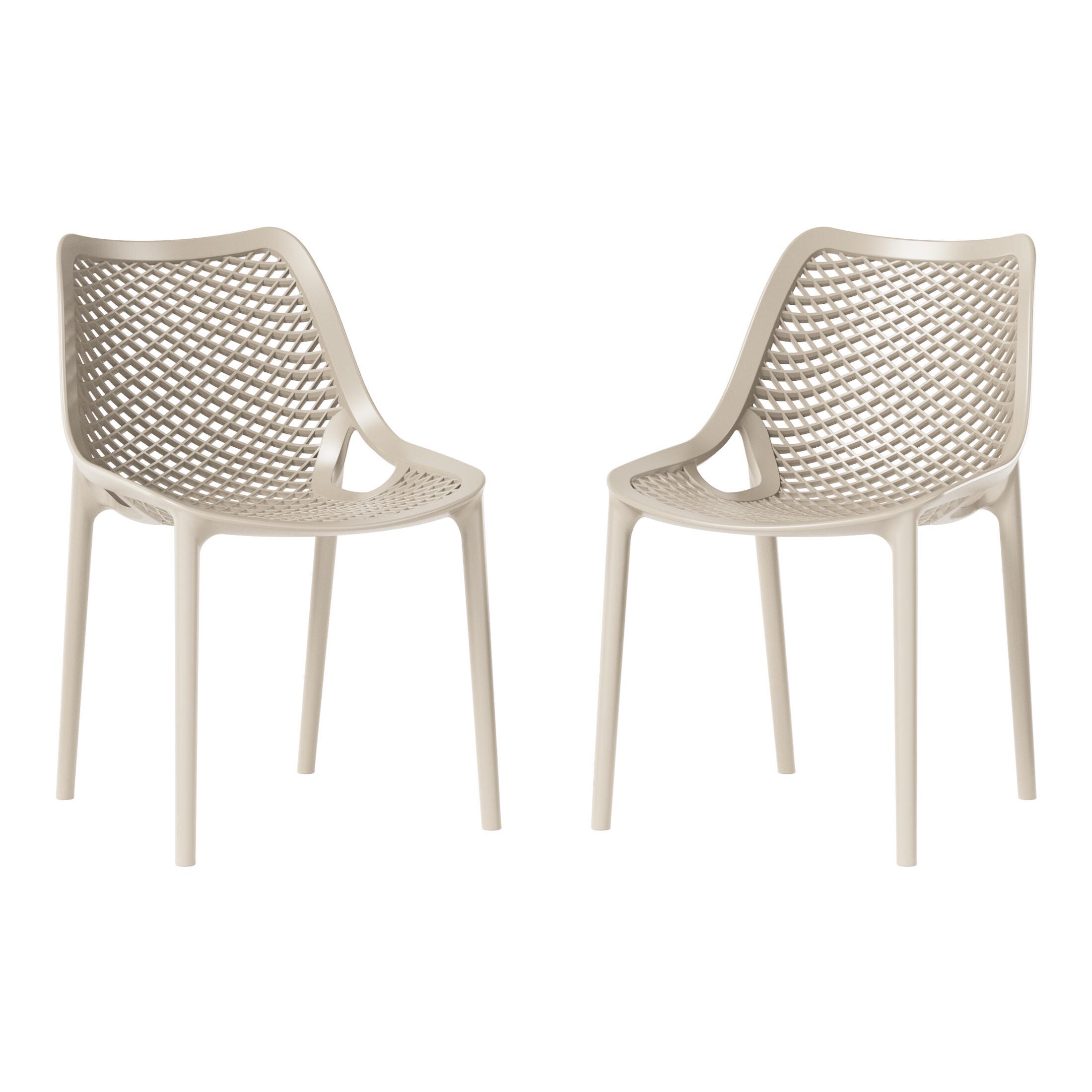 Westin Furniture Rhode Outdoor Dining Chair (Set of 2), Sand, large