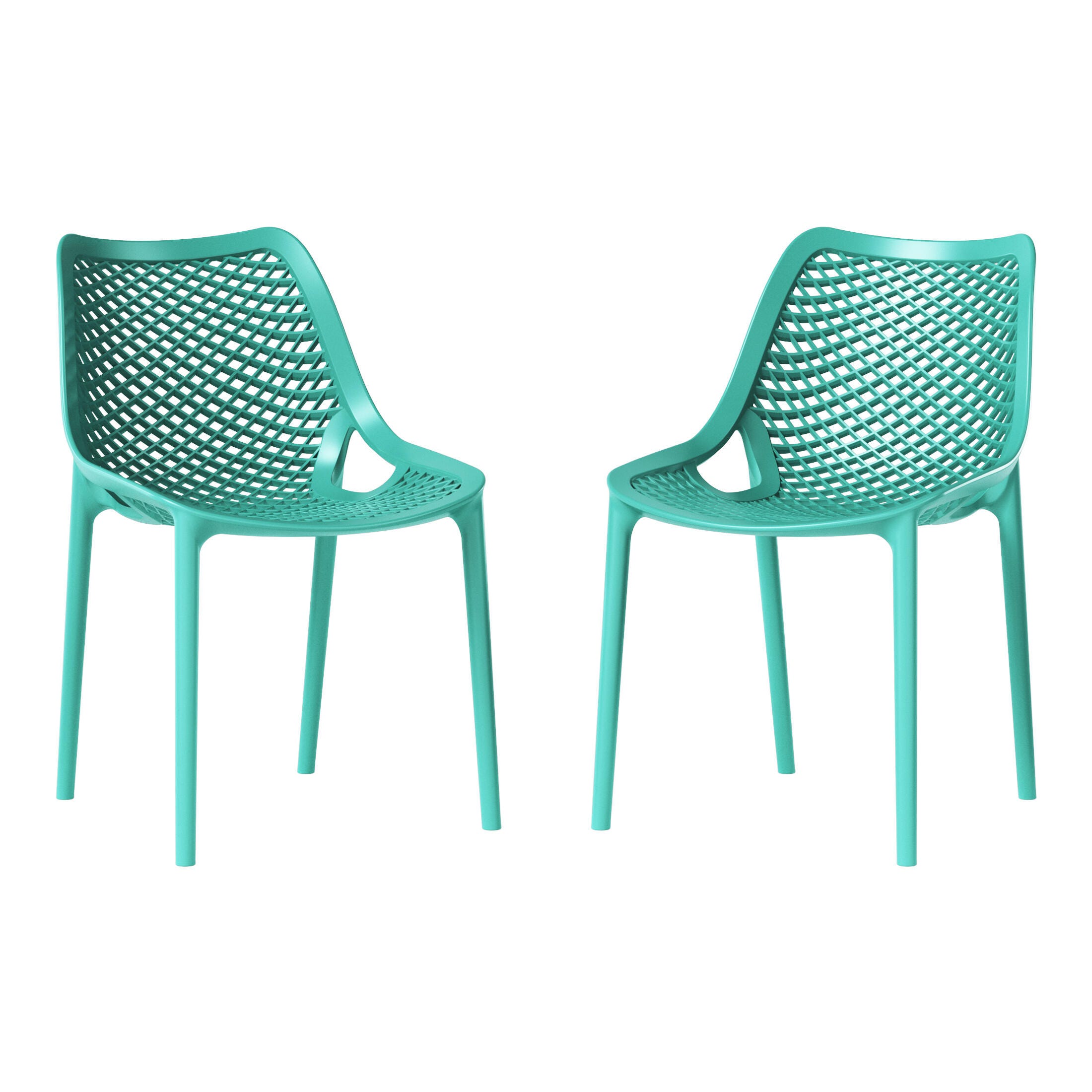 Westin Furniture Rhode Outdoor Dining Chair (Set of 2), Turquoise, large