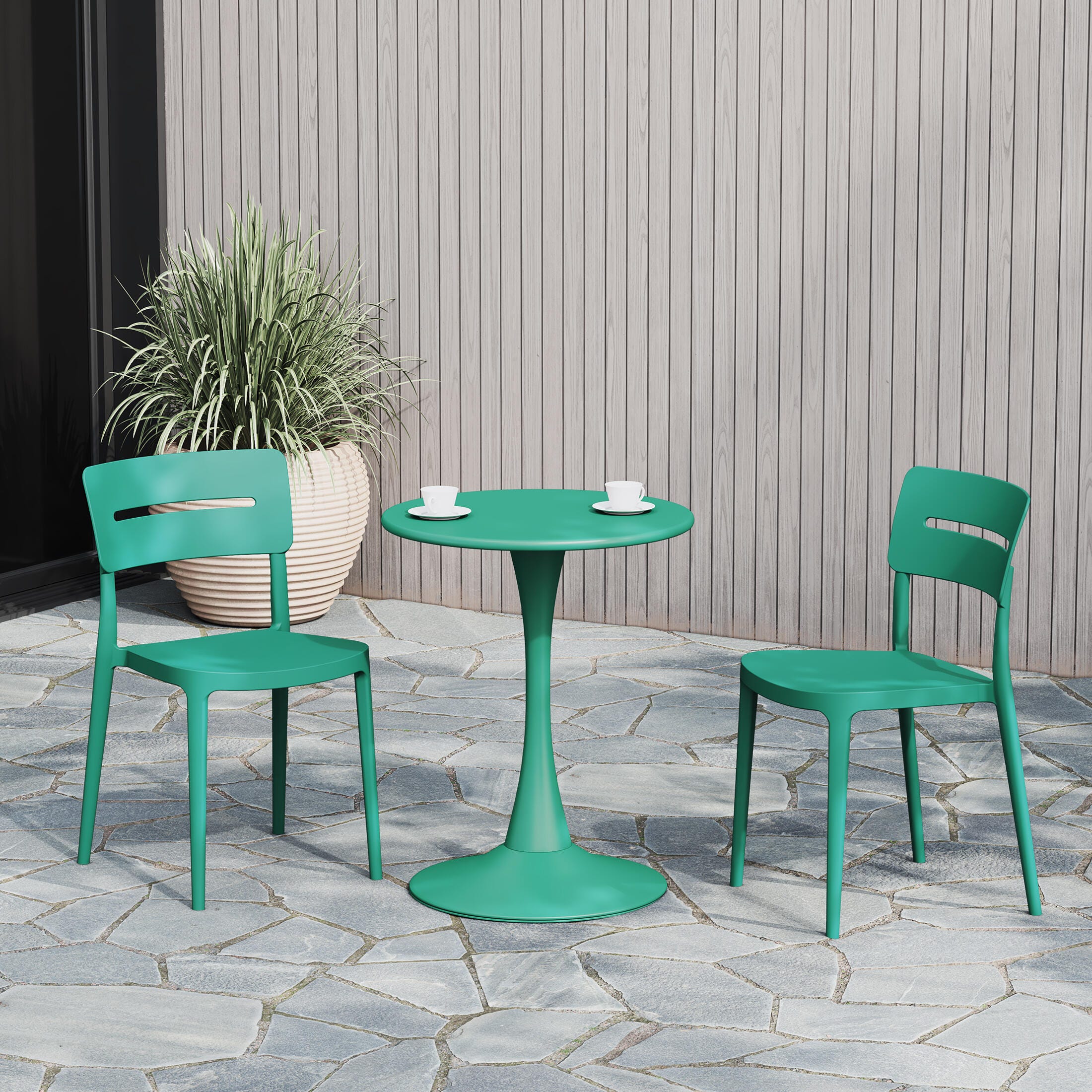 Westin Furniture Meadow Outdoor Dining Chair (Set of 2), Turquoise, large