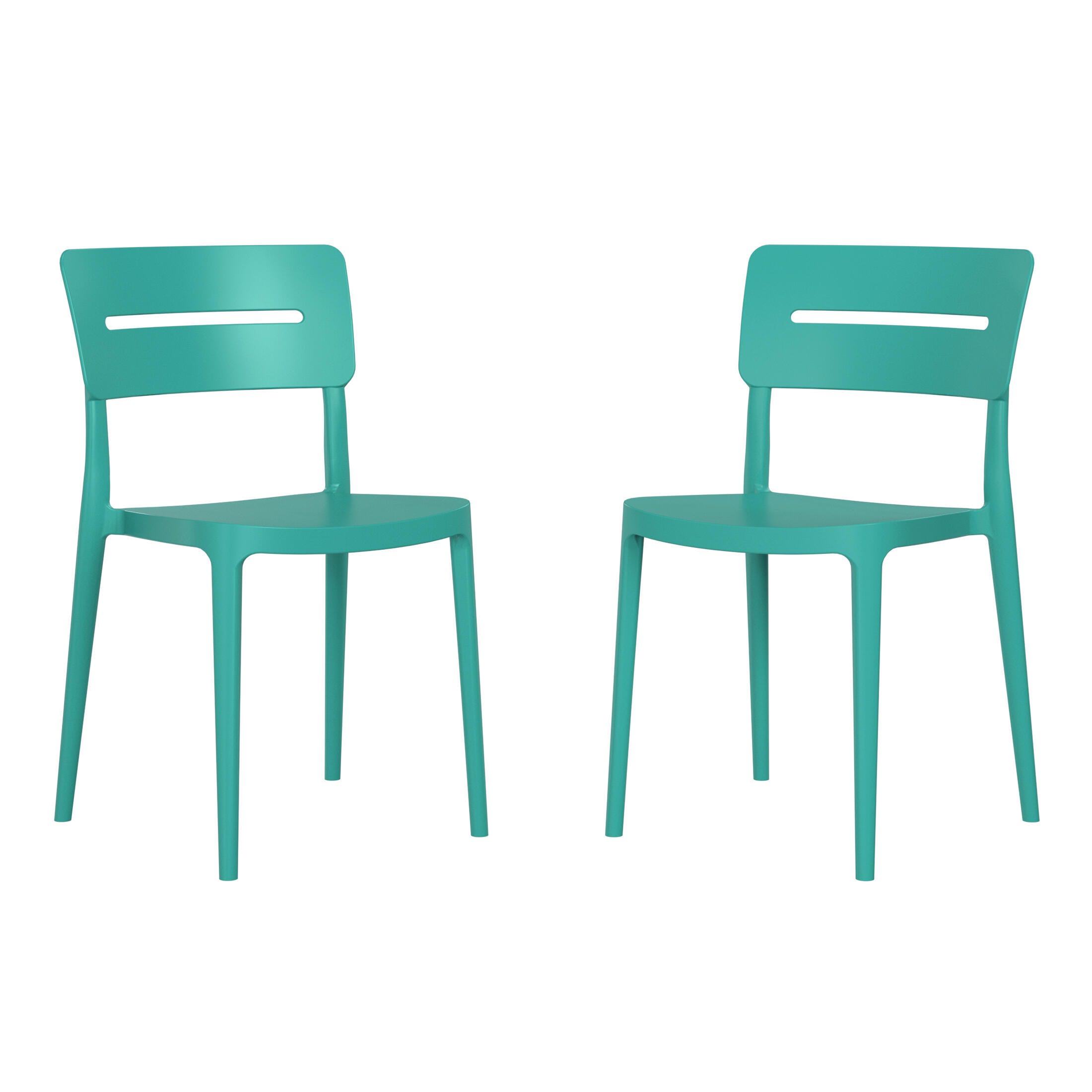 Westin Furniture Meadow Outdoor Dining Chair (Set of 2), Turquoise, large