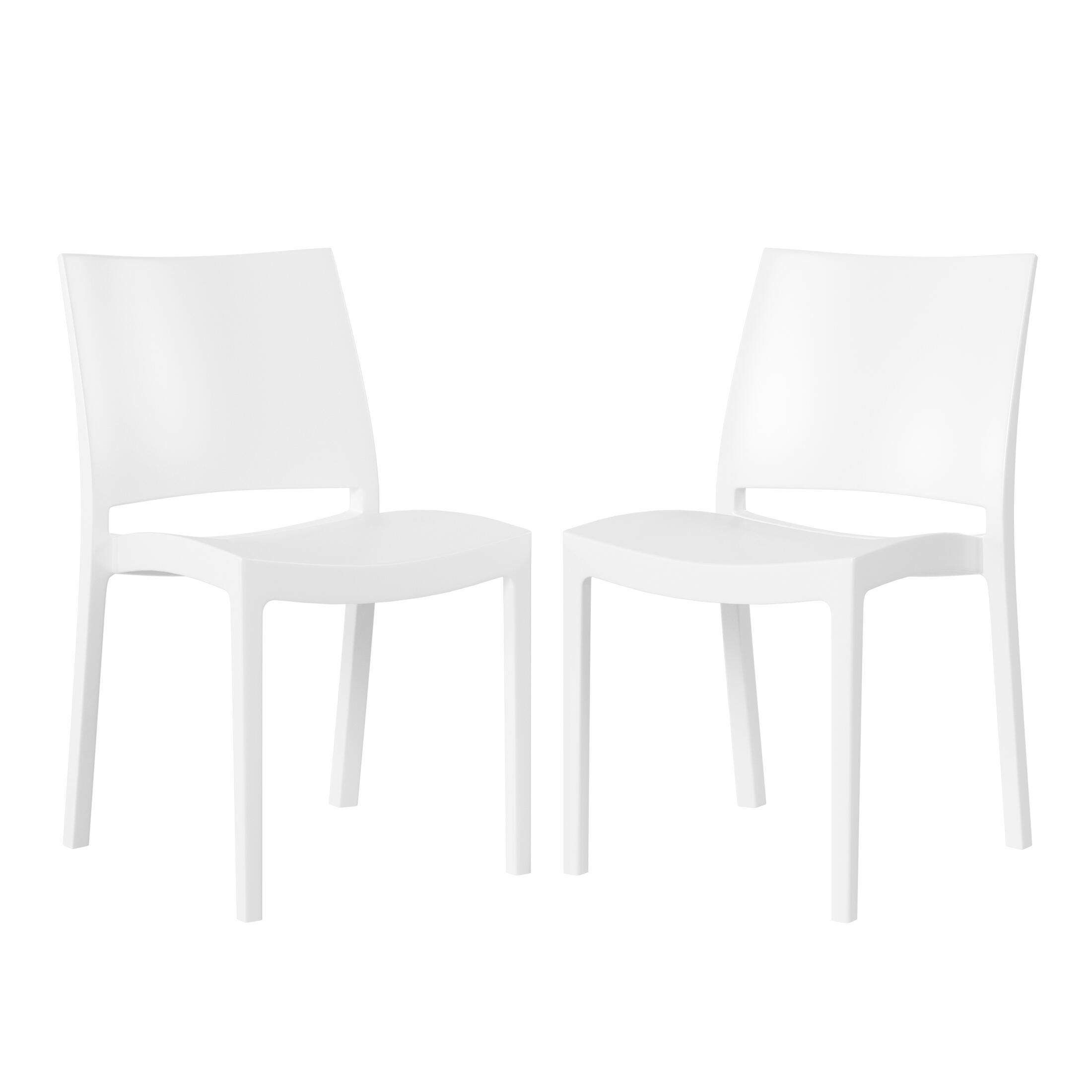 Westin Furniture Marbella Outdoor Dining Chair (Set of 2), White, large