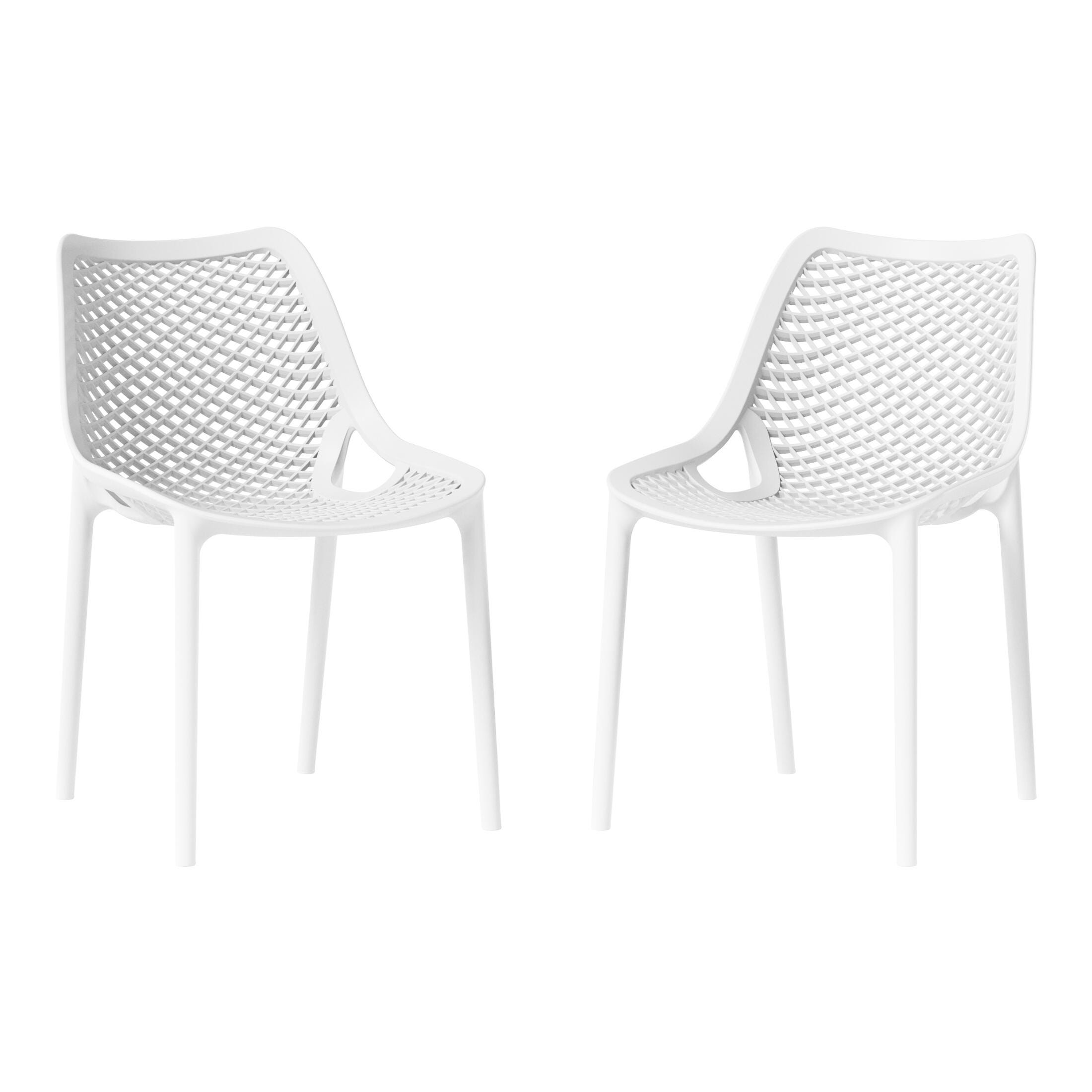Westin Furniture Rhode Outdoor Dining Chair (Set of 2), White, large