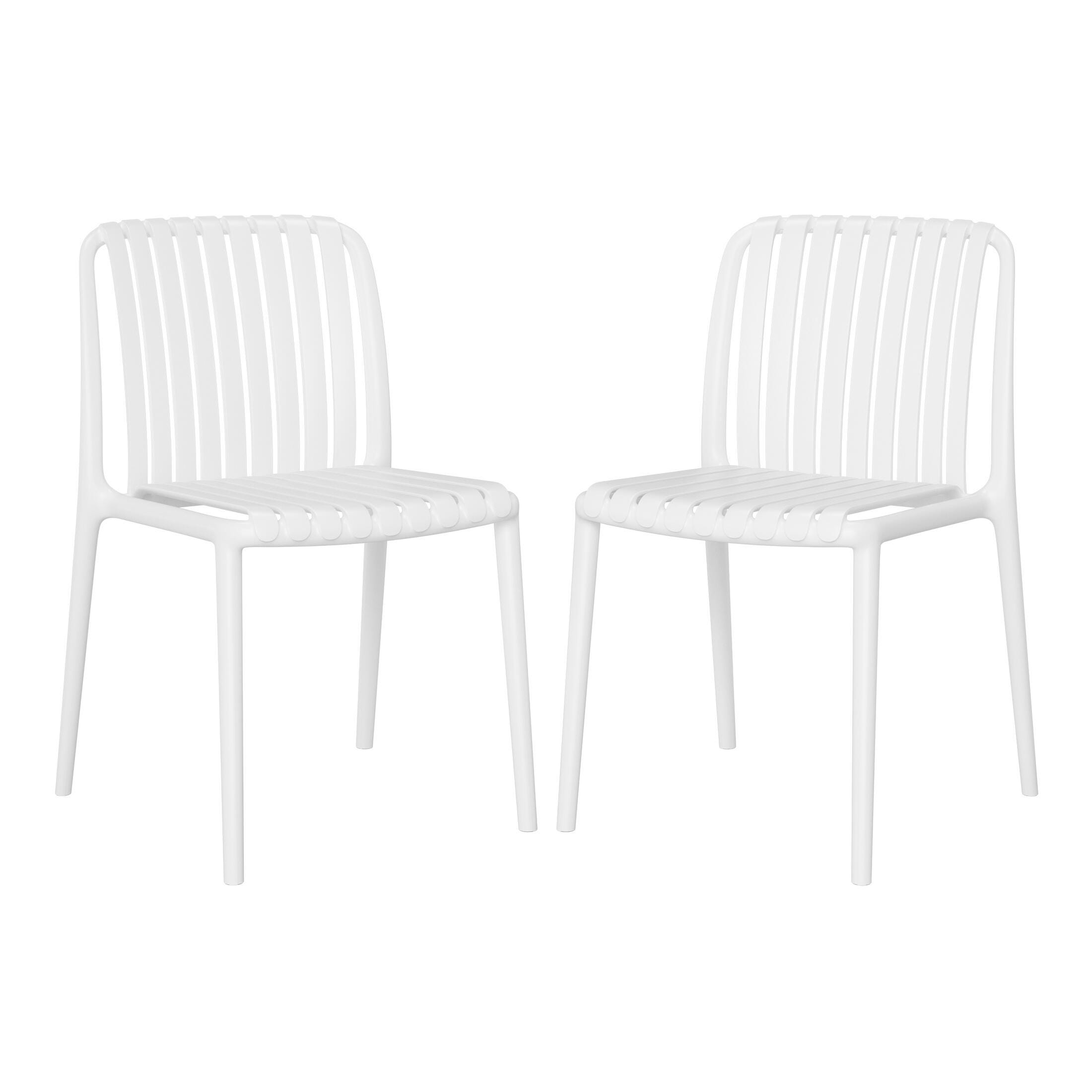 Westin Furniture Harlow Outdoor Dining Chair (Set of 2), White, large