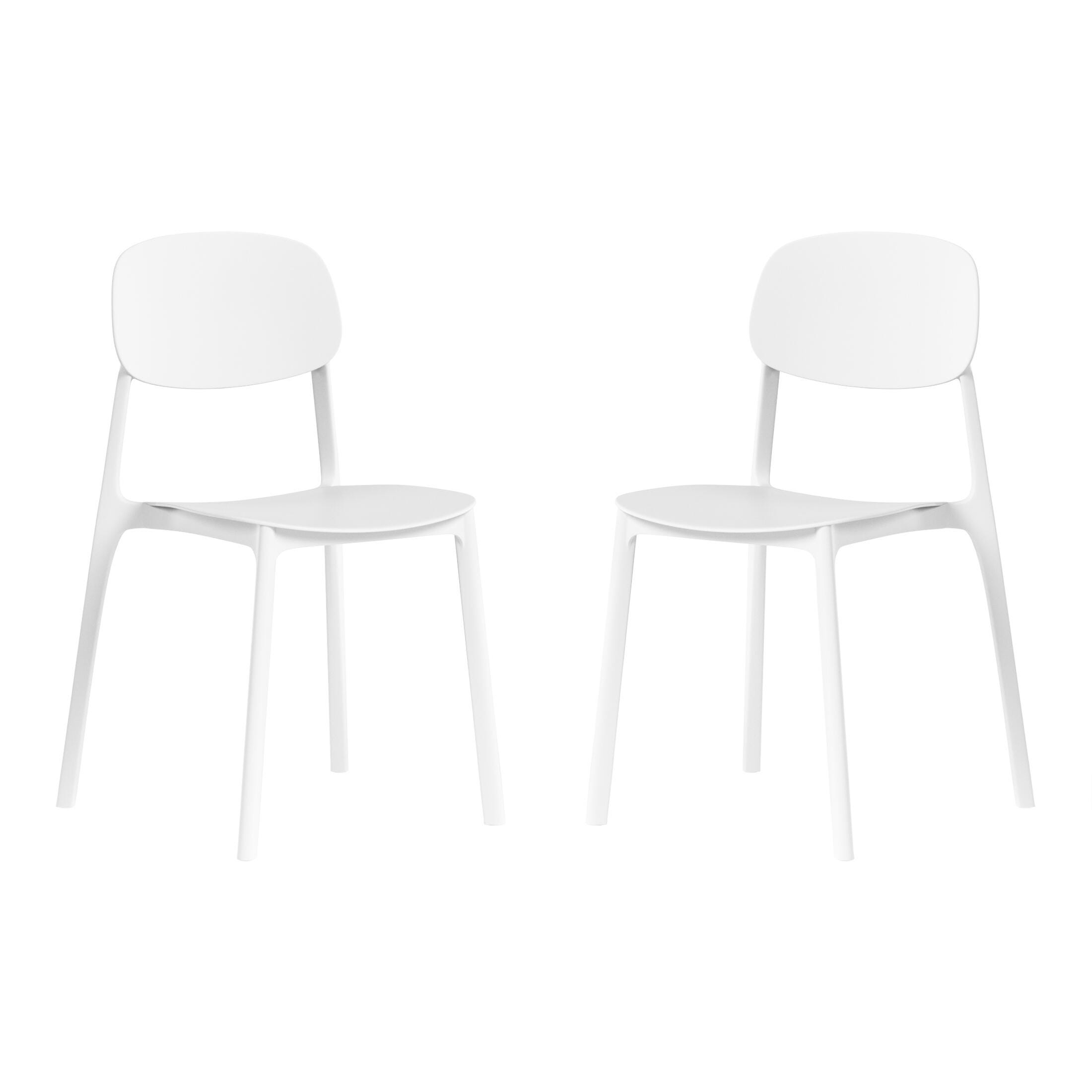 Westin Furniture Sterling Outdoor Dining Chair (Set of 2), White, large
