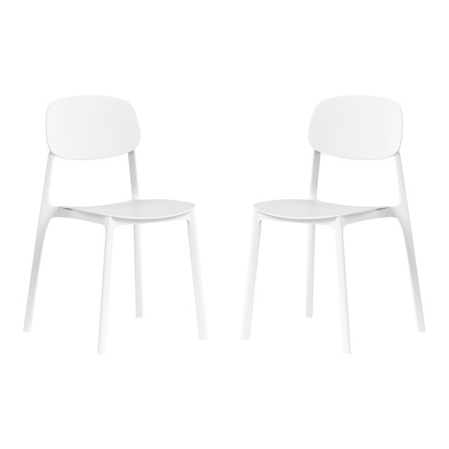 Westin Furniture Sterling Outdoor Dining Chair (Set of 2), White