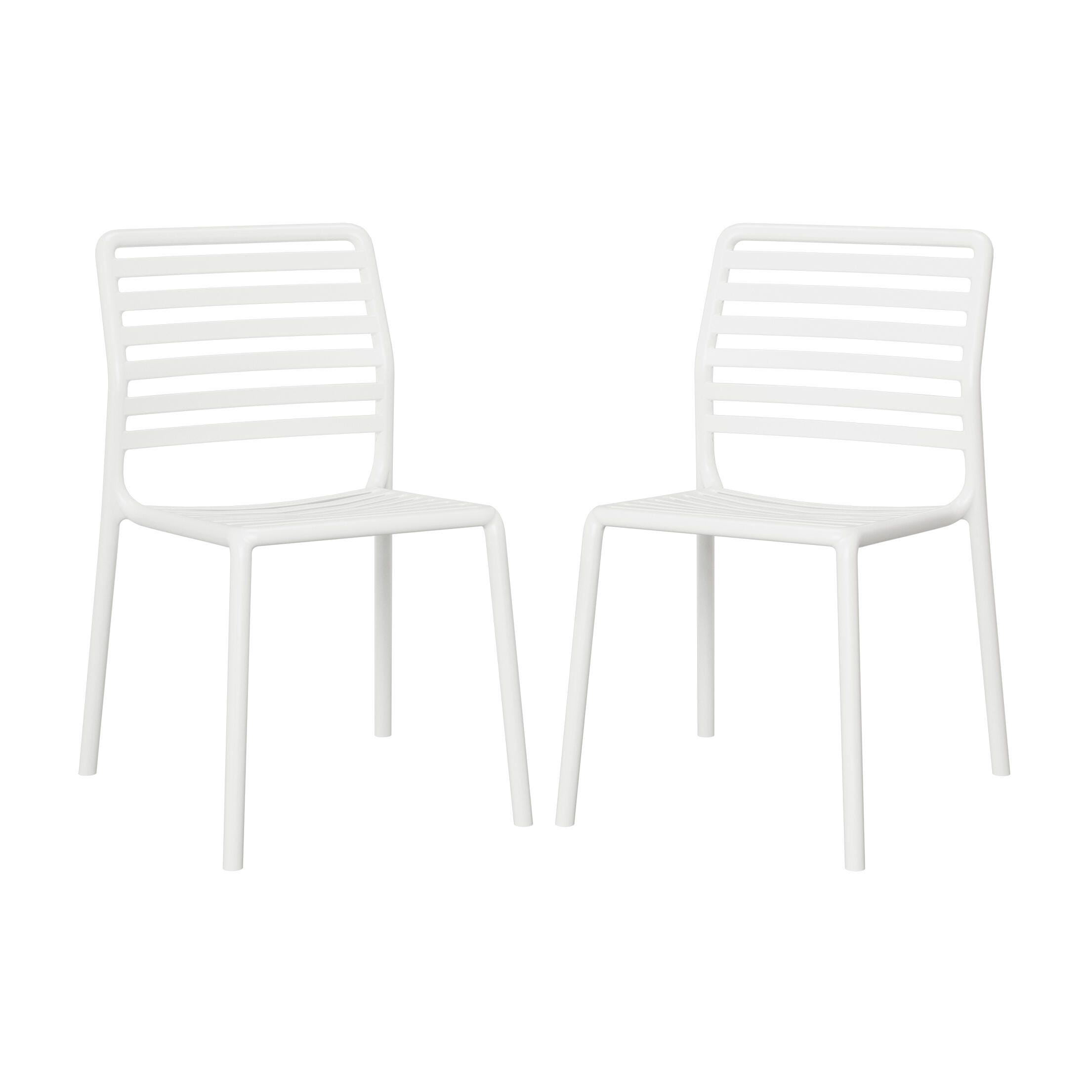 Westin Furniture Juniper Outdoor Dining Chair (Set of 2), White, large