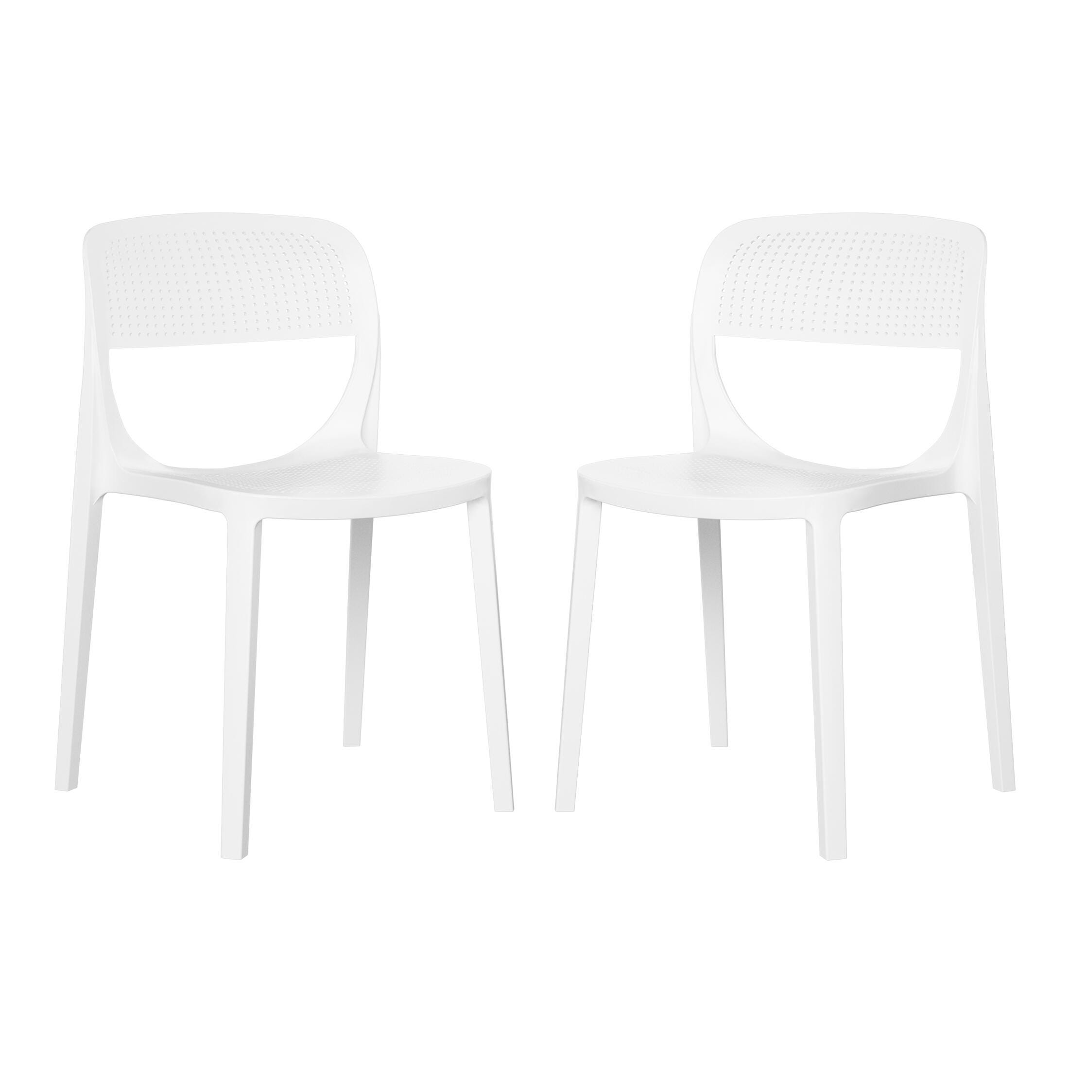 Westin Furniture Valencia Outdoor Dining Chair (Set of 2), White, large