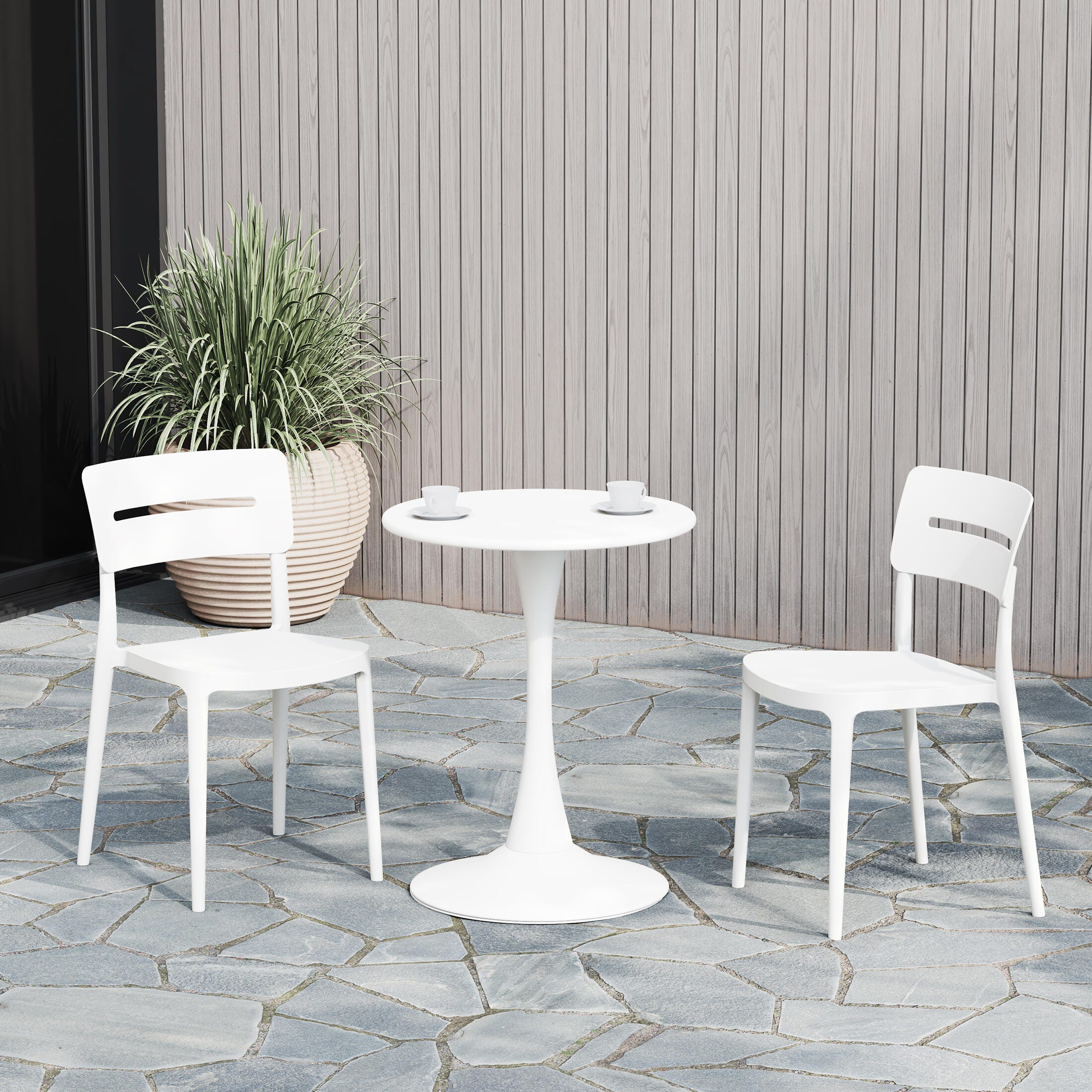 Westin Furniture Meadow Outdoor Dining Chair (Set of 2), White, rollover