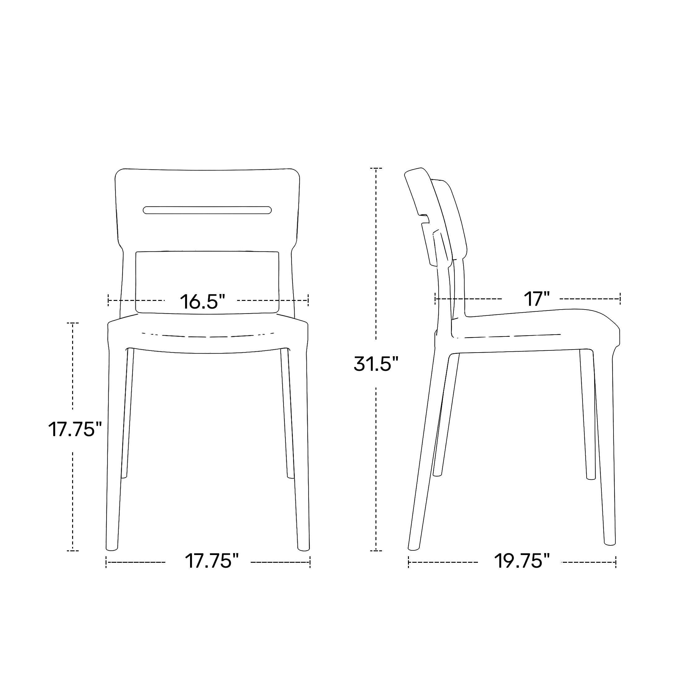 Westin Furniture Meadow Outdoor Dining Chair (Set of 2), White, large