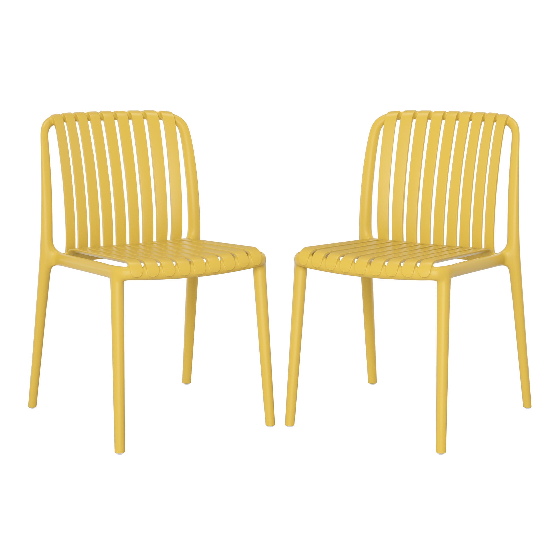 Westin Furniture Harlow Outdoor Dining Chair (Set of 2), Yellow, large