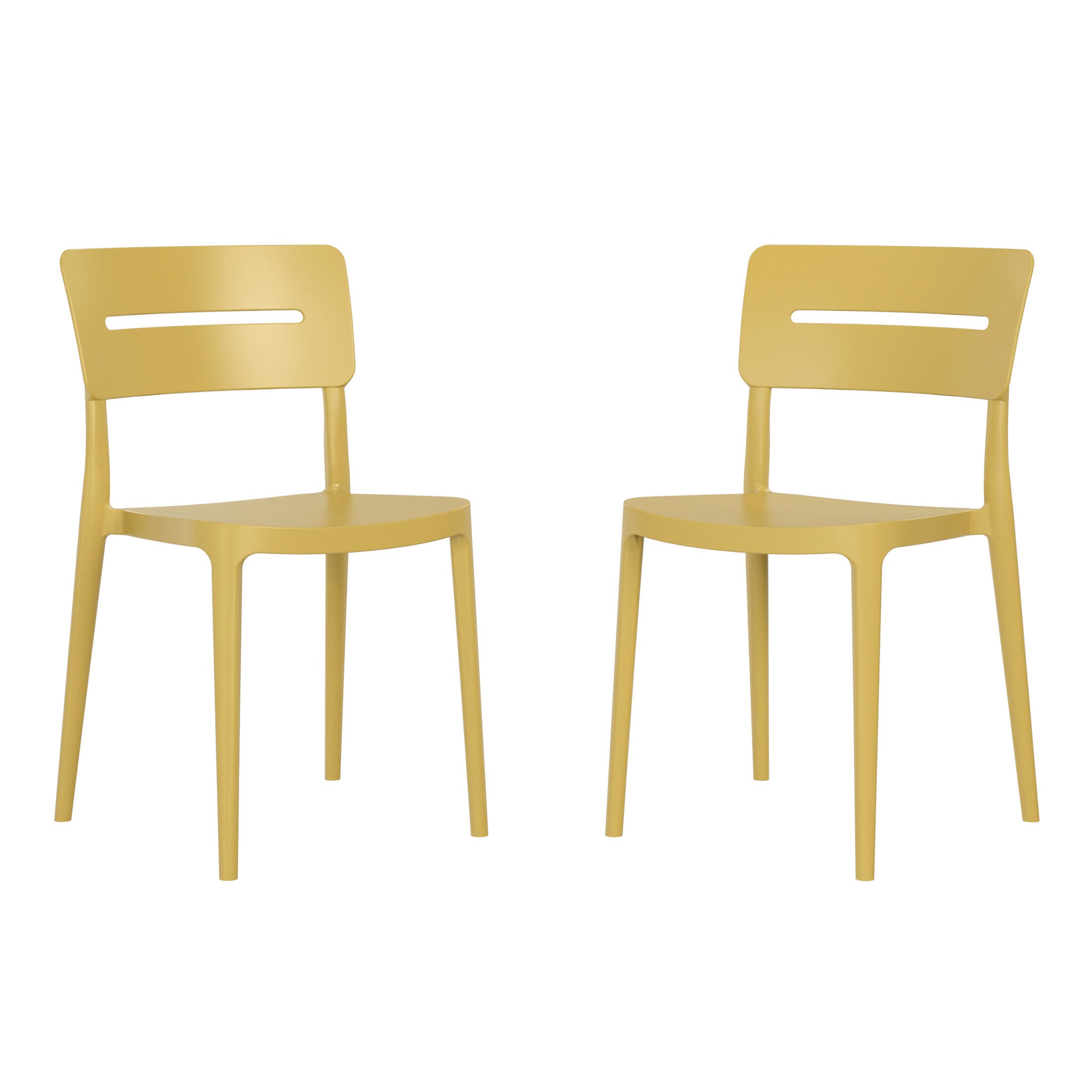 Westin Furniture Meadow Outdoor Dining Chair (Set of 2), Yellow, large
