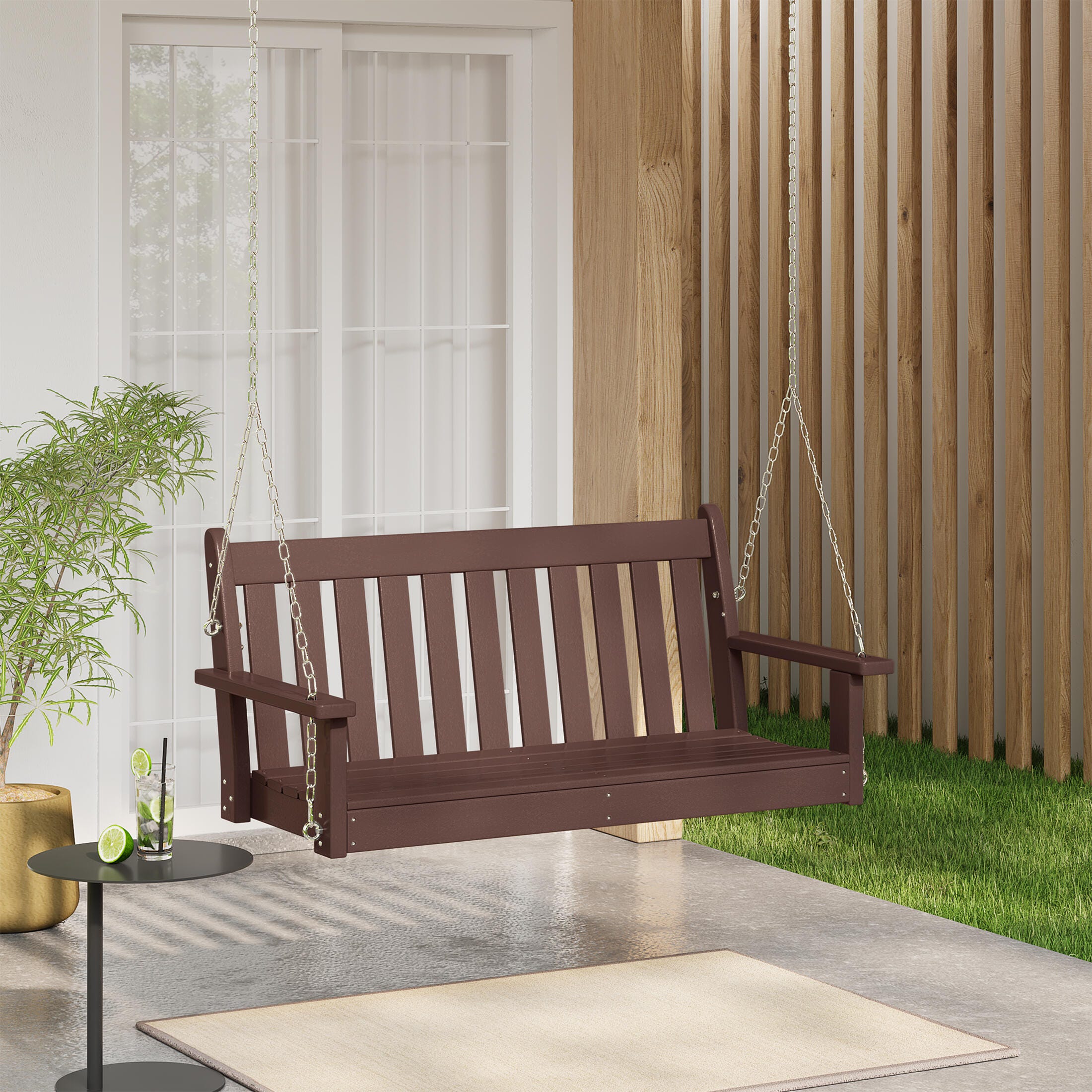 Westin Furniture Laguna Outdoor Swing, Dark Brown, large