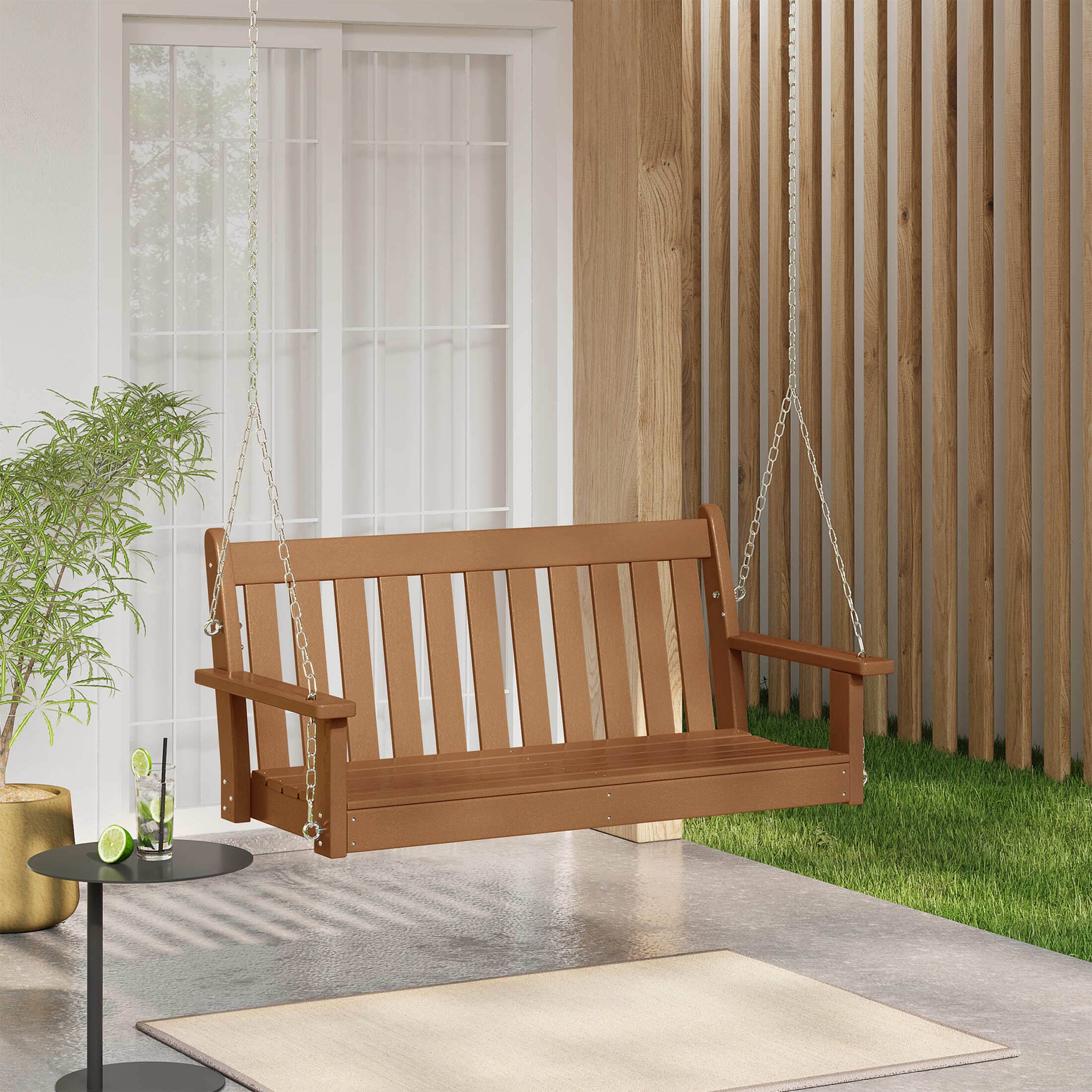Westin Furniture Laguna Outdoor Swing, Teak, rollover