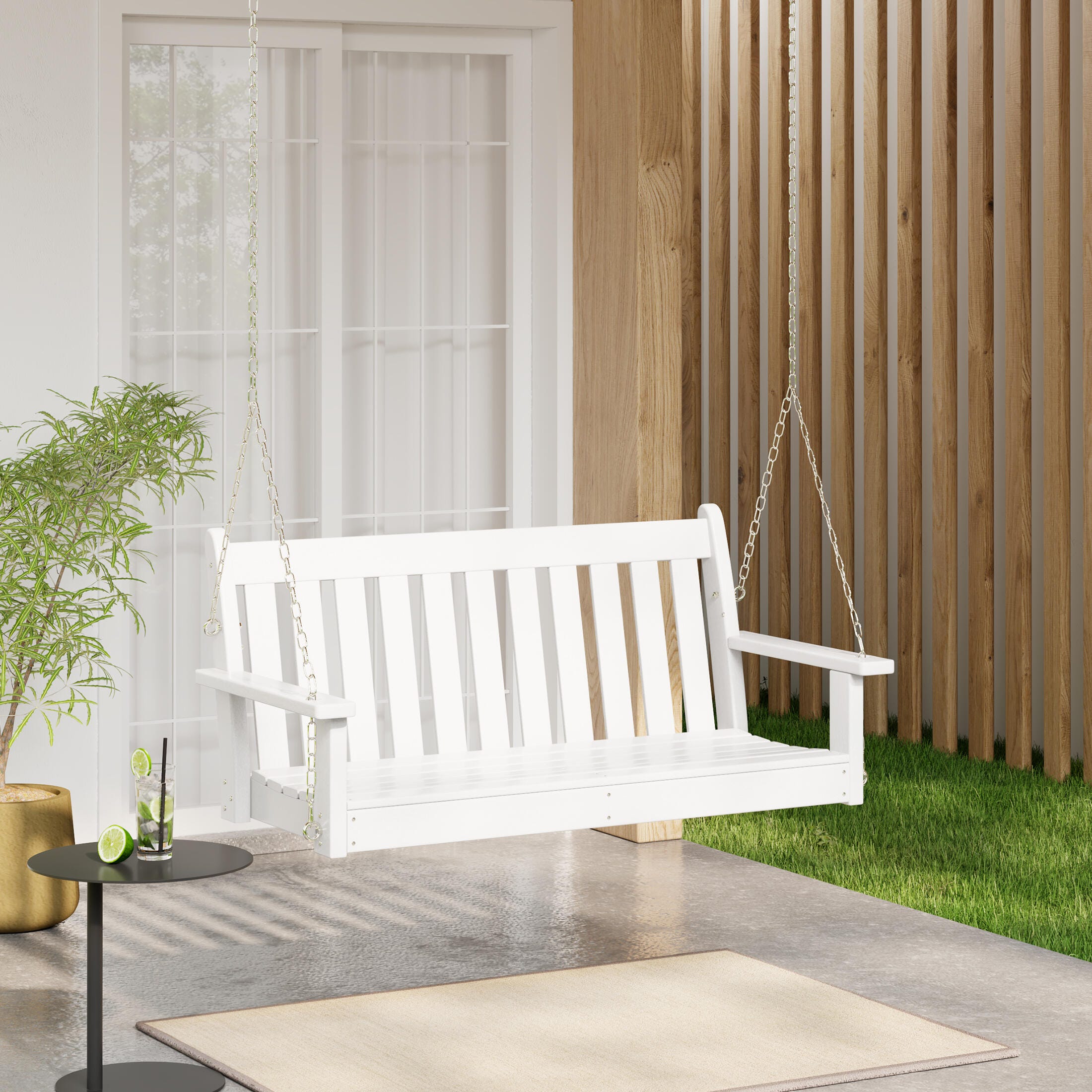 Westin Furniture Laguna Outdoor Swing, White, rollover